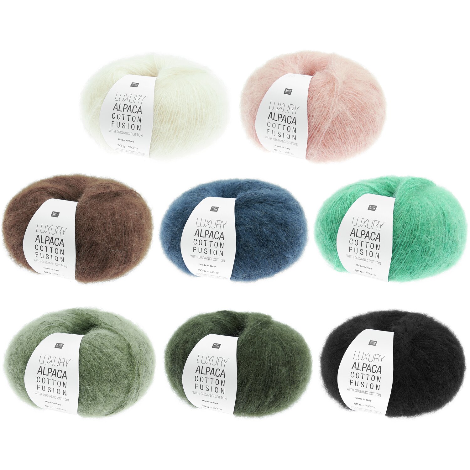 Luxury Alpaca Cotton Fusion 50g 190m Farbe Aloe von Rico Design