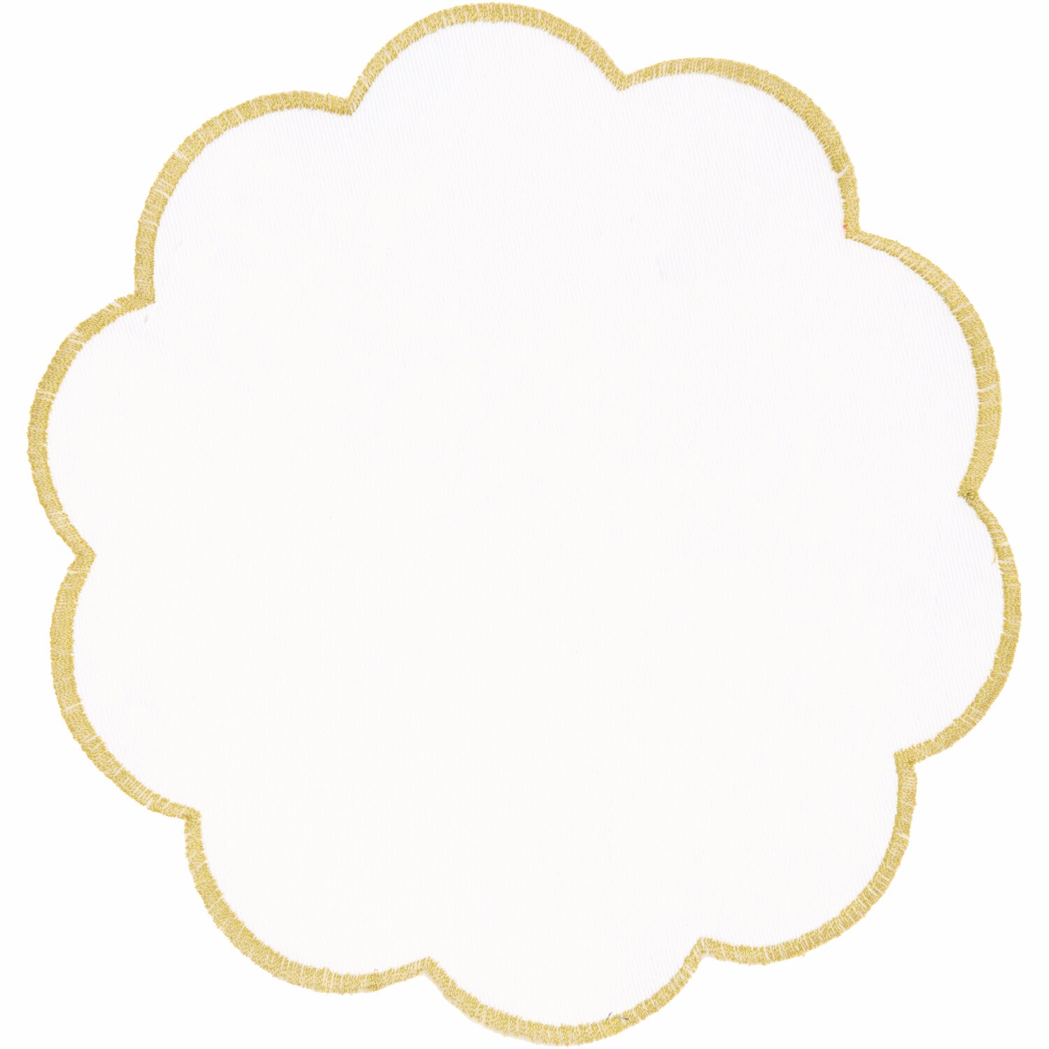 Untersetzer rund Gold/Weiß 2 Stück, Ø20cm, von Rico Design. Elegantes Design mit goldener Umrandung.