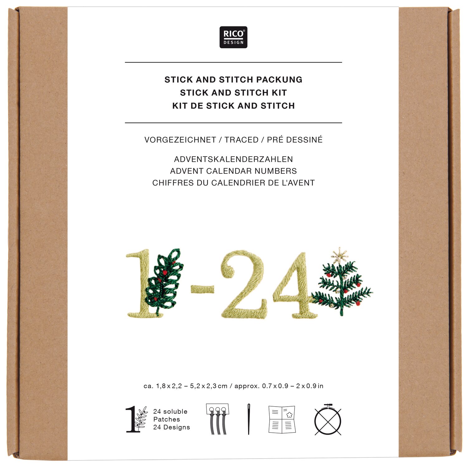 Stick & Stitch Packung Adventskalenderzahlen von Rico Design