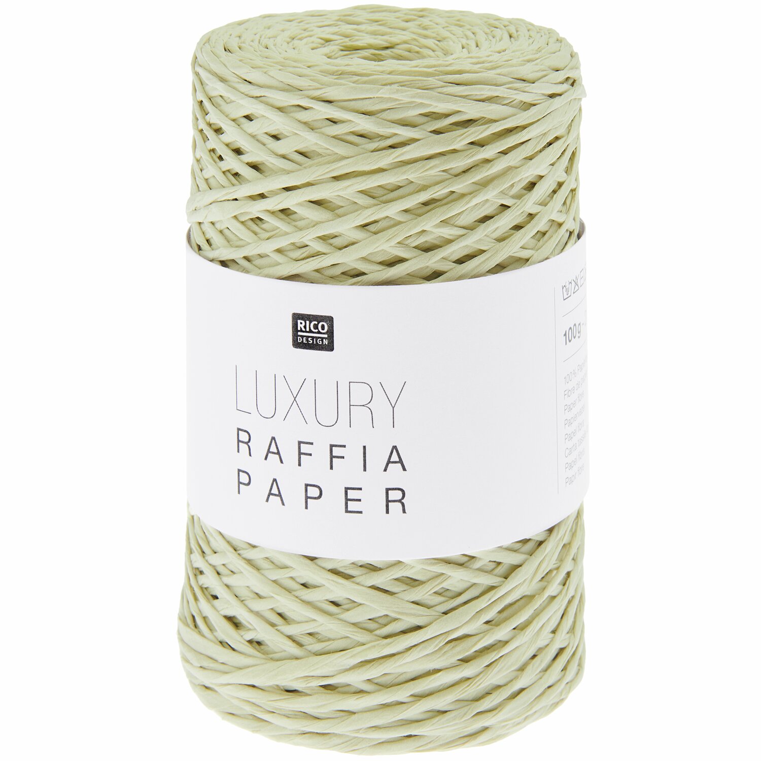 Luxury Raffia Paper in Mint von Rico Design, 100g, 210m. Ideal für Häkelprojekte und Taschen.