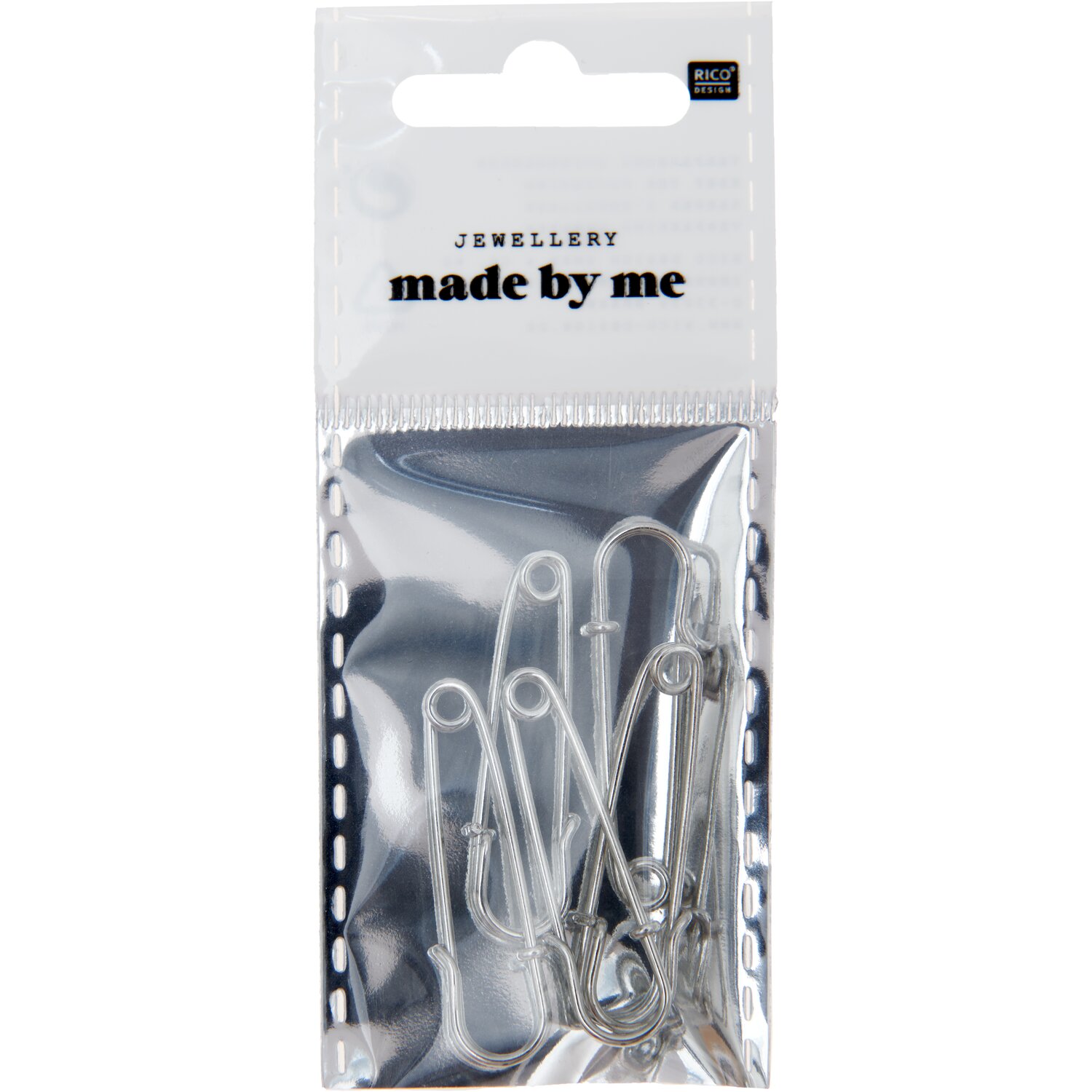 Kiltnadeln Set 3,8cm 5 Stück Farbe Silber von Rico Design