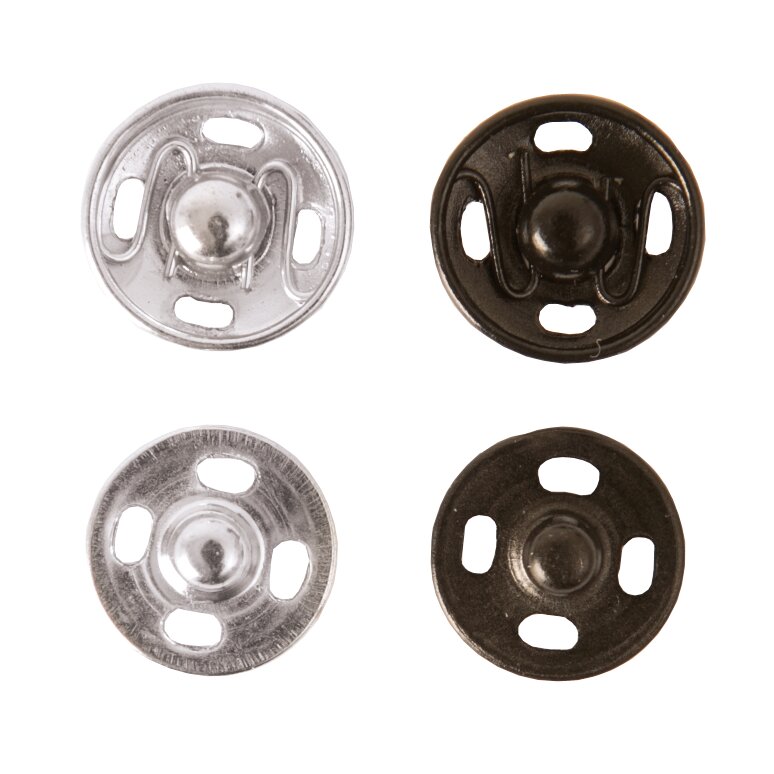 Druckknöpfe Mix Silber-Schwarz