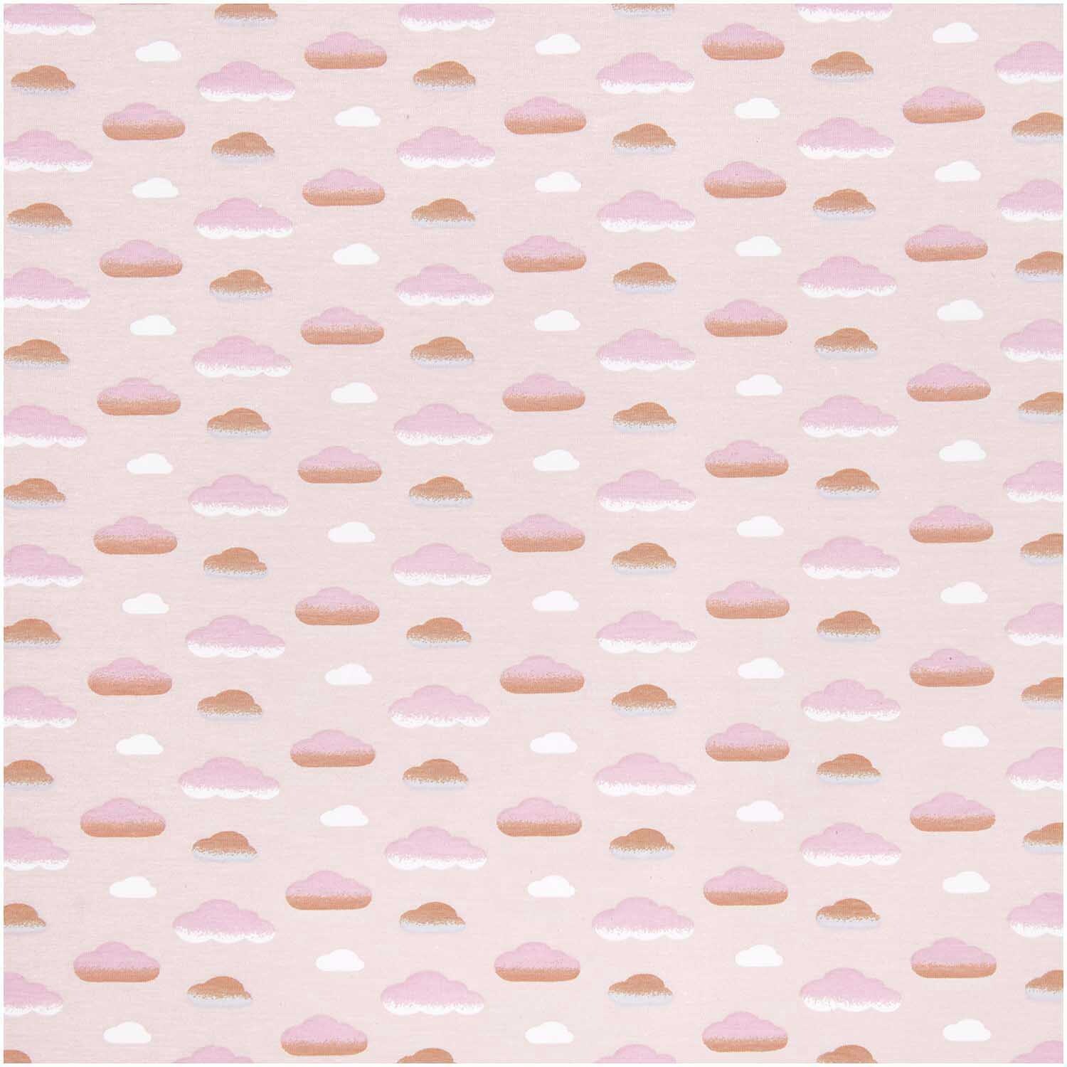Jerseystoff Happy Baby Wolken rosa 72x100cm Jerseystoff Happy Baby Wolken rosa 72x100cm