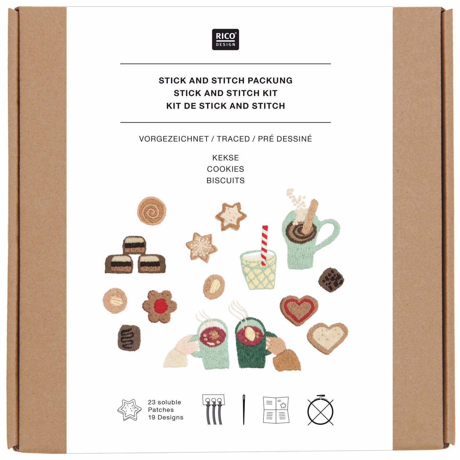 Stick & Stitch Stickpackung Kekse 23 Stück von Rico Design
