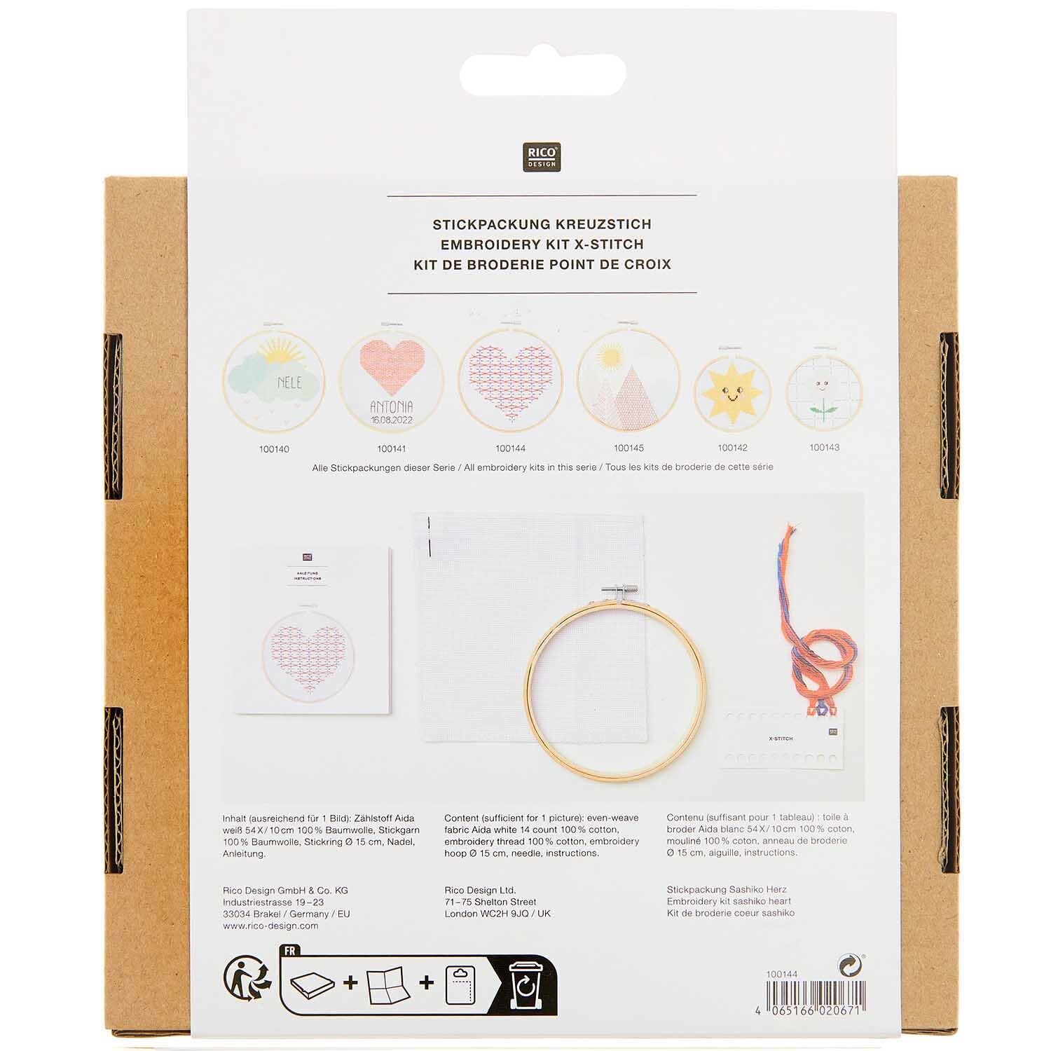 Stickpackung Sashiko Herz Stickpackung Sashiko Herz