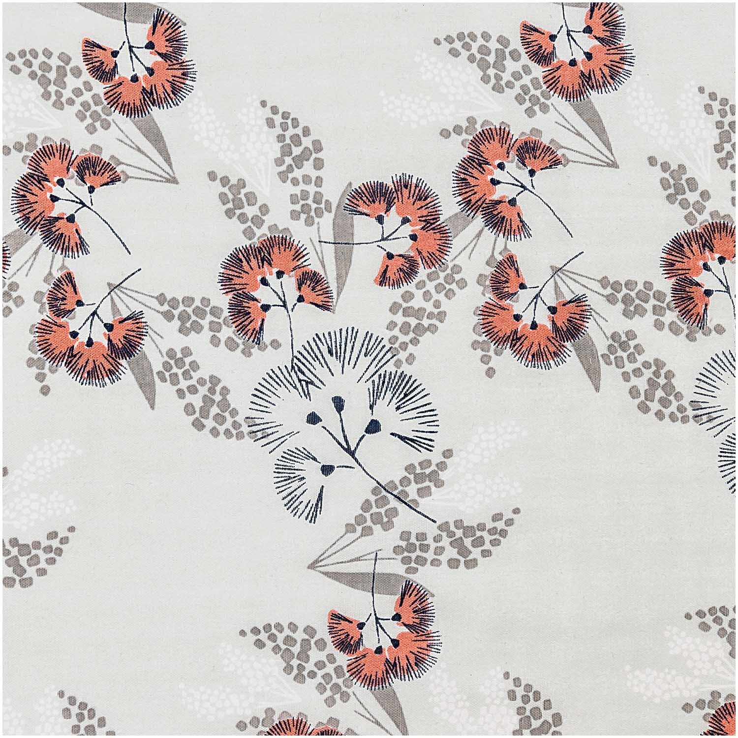 Musselin-Druckstoff Jardin Japonais Blumen Grau 140cm