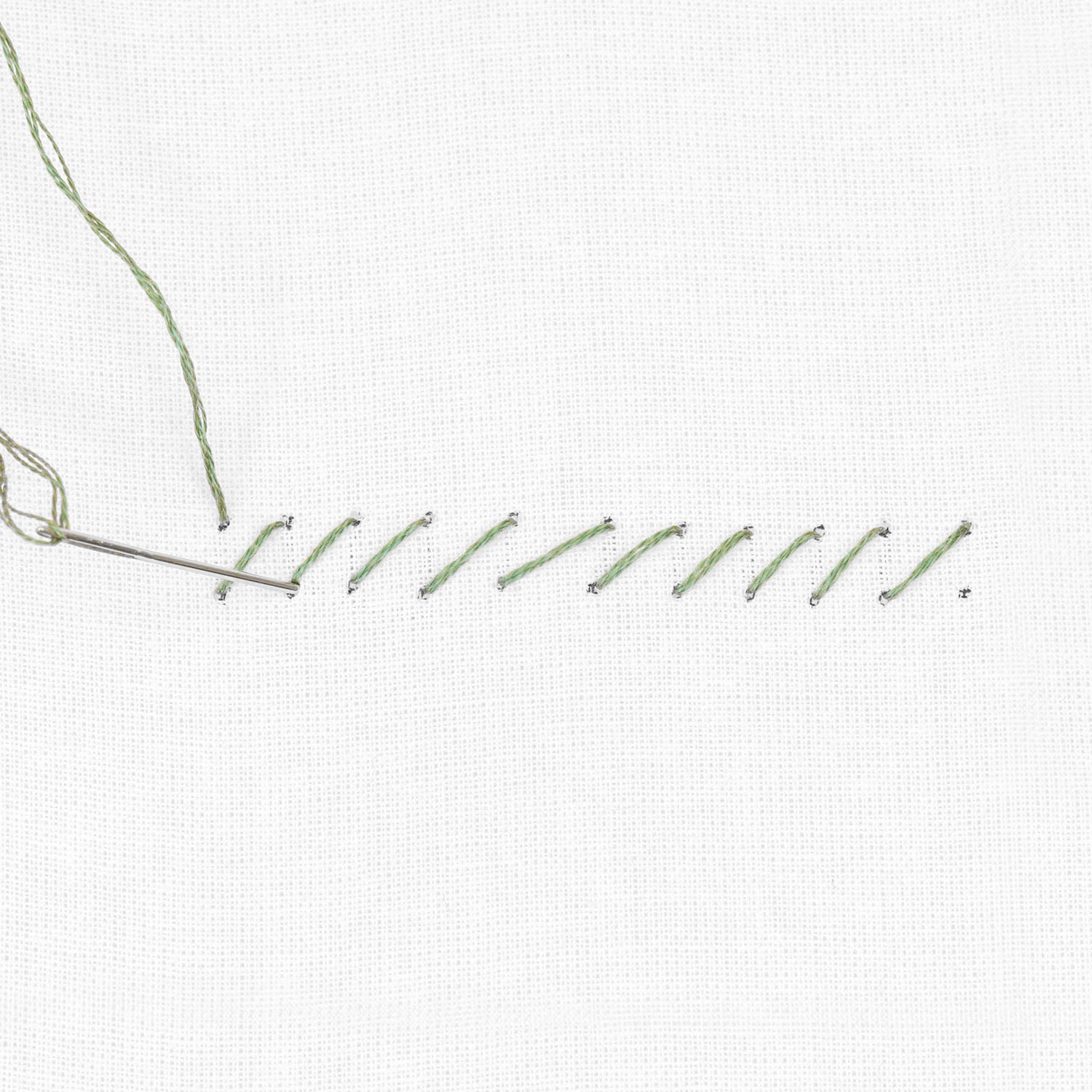 Schritt 7 in der Stickanleitung für einen Kreuzstich