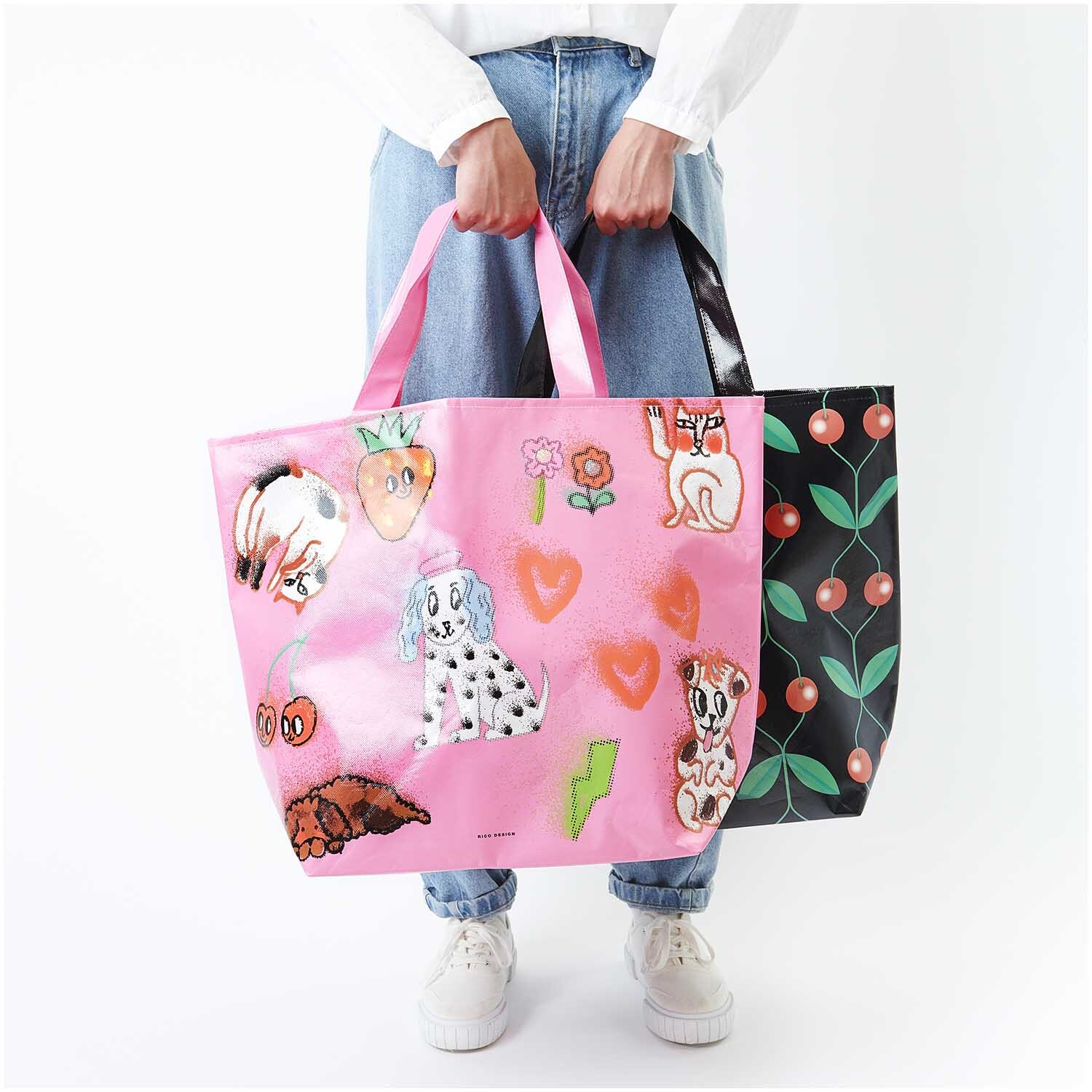 Paper Poetry Shopper Kirschen schwarz 54x43x20cm Paper Poetry Shopper Kirschen schwarz 54x43x20cm