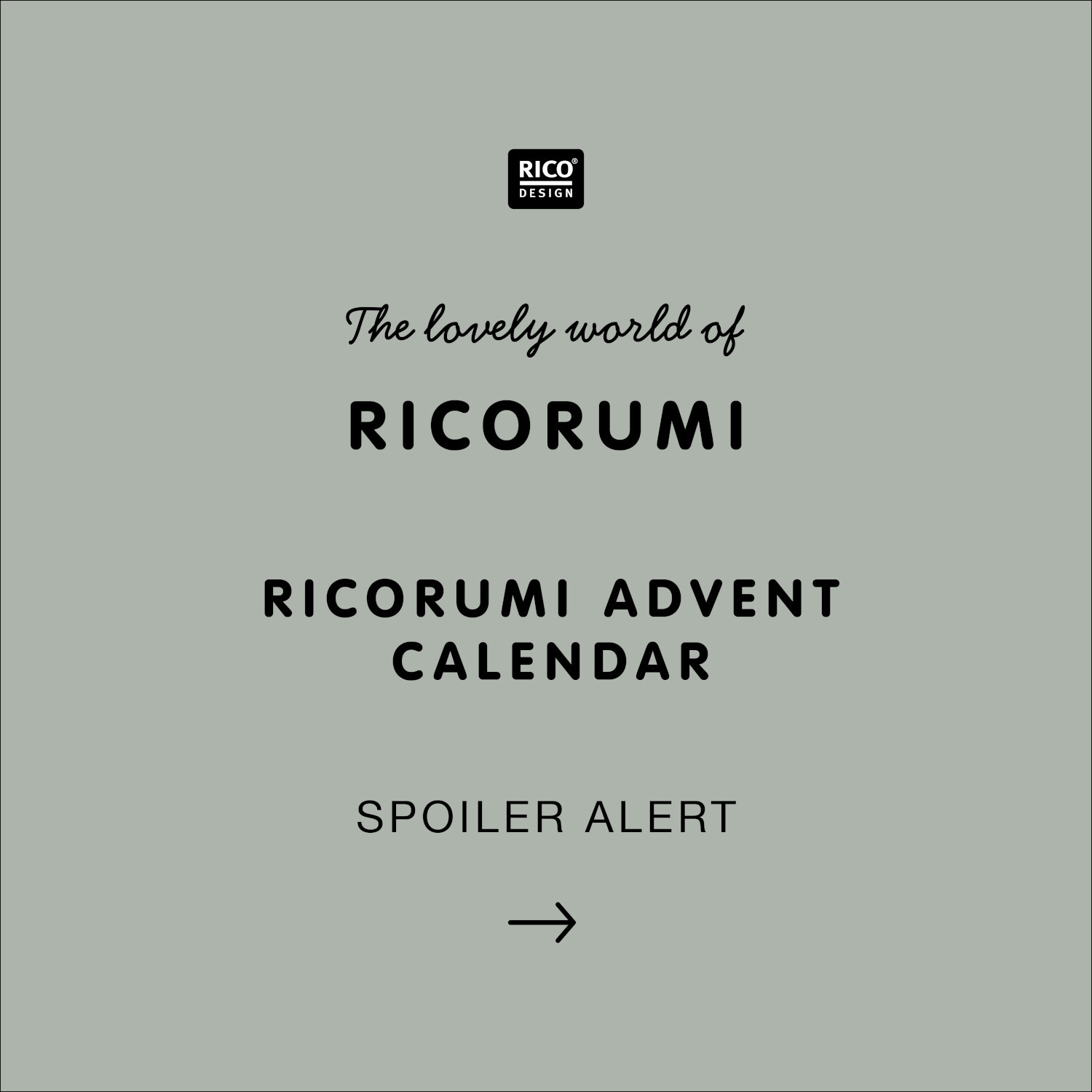 Ricorumi Adventskalender von Rico Design auf grauem Hintergrund mit dem Text "Spoiler Alert".