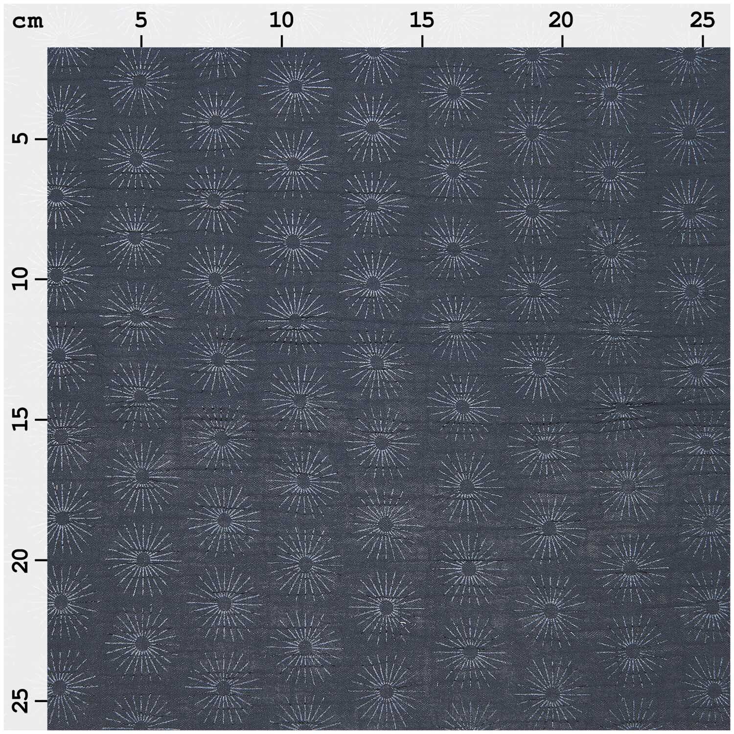 Stoffabschnitt Krinkelmusselin Rosette blau 50x130cm Hot Foil Stoffabschnitt Krinkelmusselin Rosette blau 50x130cm Hot Foil