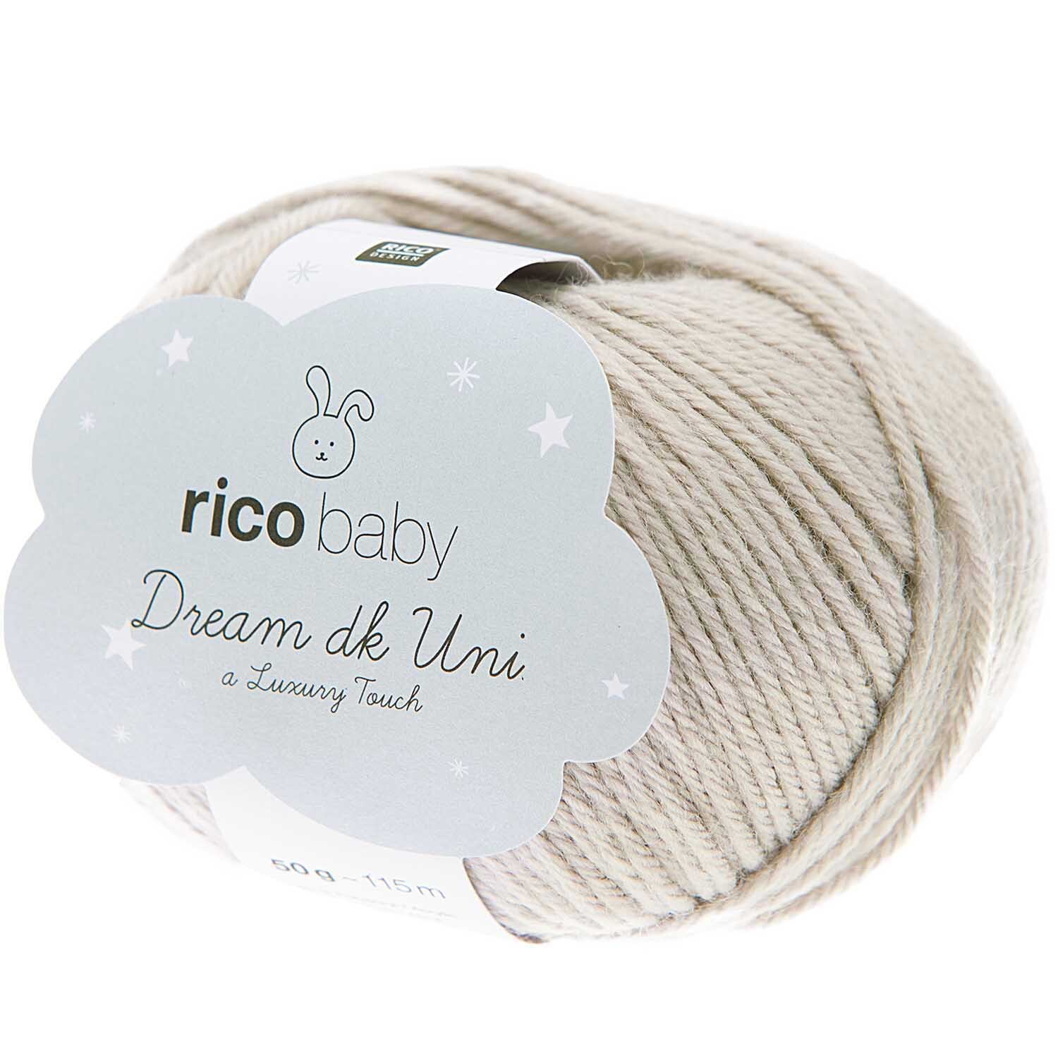 Strickset Strampler Modell 08 aus Baby 042 von Rico Design Rico Baby Dream dk uni - Weiches, silbergraues Garnknäuel von Rico Design, ideal für Babyprojekte.