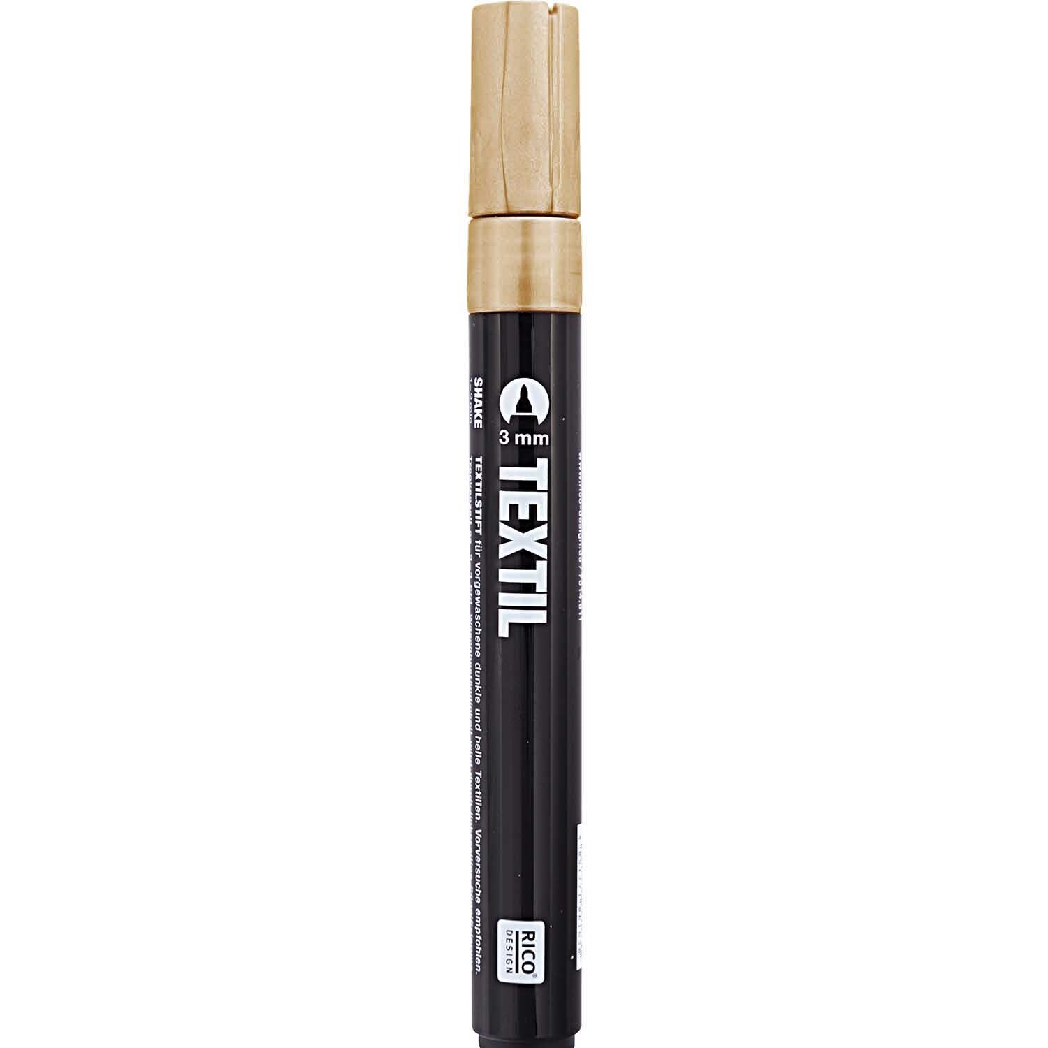 Rico Design Textilmarker dunkle Stoffe Gold