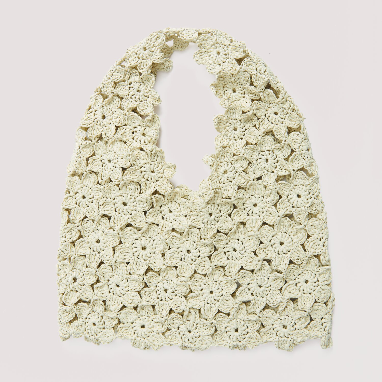 Häkelset Tasche Modell 05 B, cremefarben, aus Die Neue Masche No. 15. Florales Design.