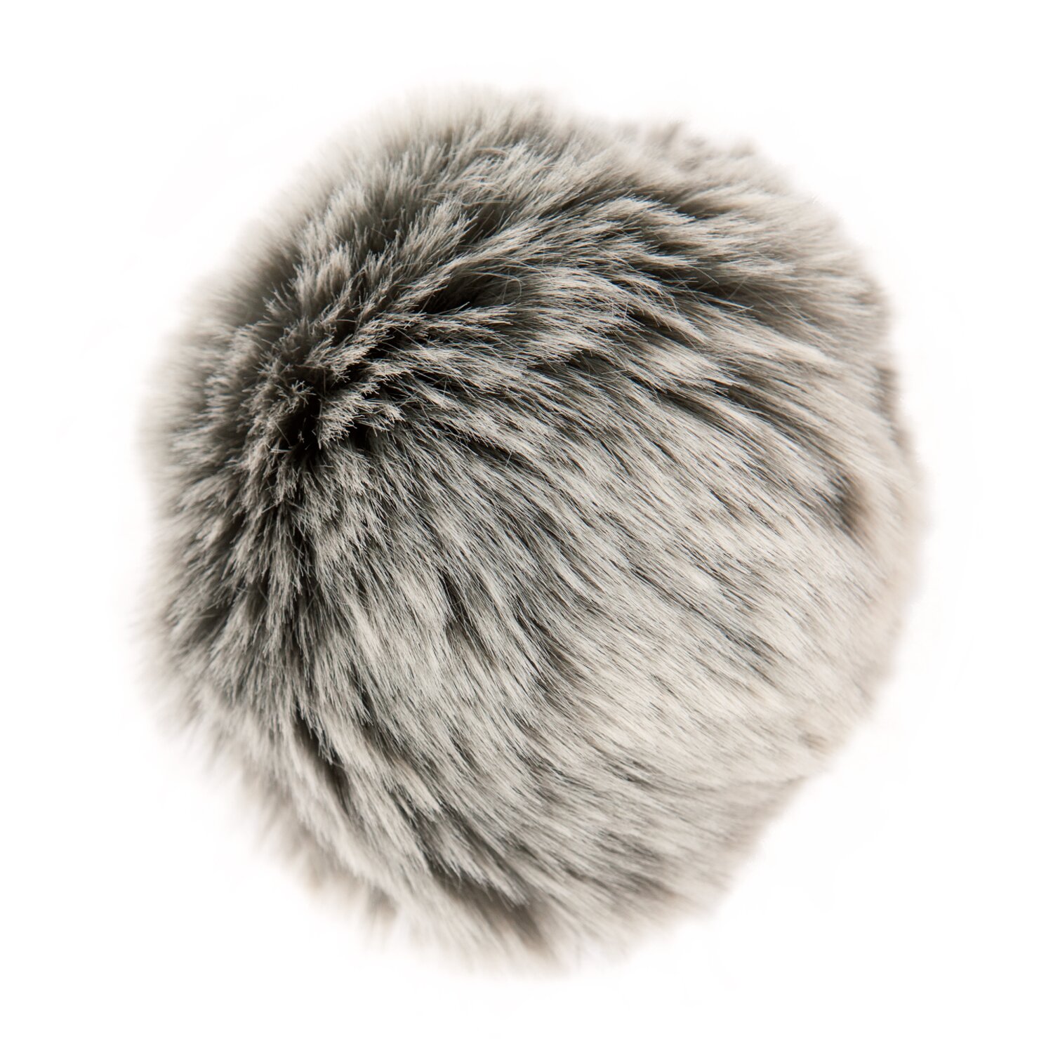 Rico Design Kunstfellbommel Premium grau-silber 10cm