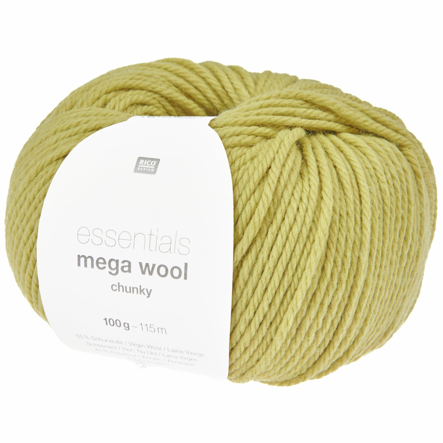 Essentials Mega Wool chunky, limettengrün, 100g 115m. Perfekt für Häkelset Tasche Modell 22. Ideal für kreative Strickprojekte.