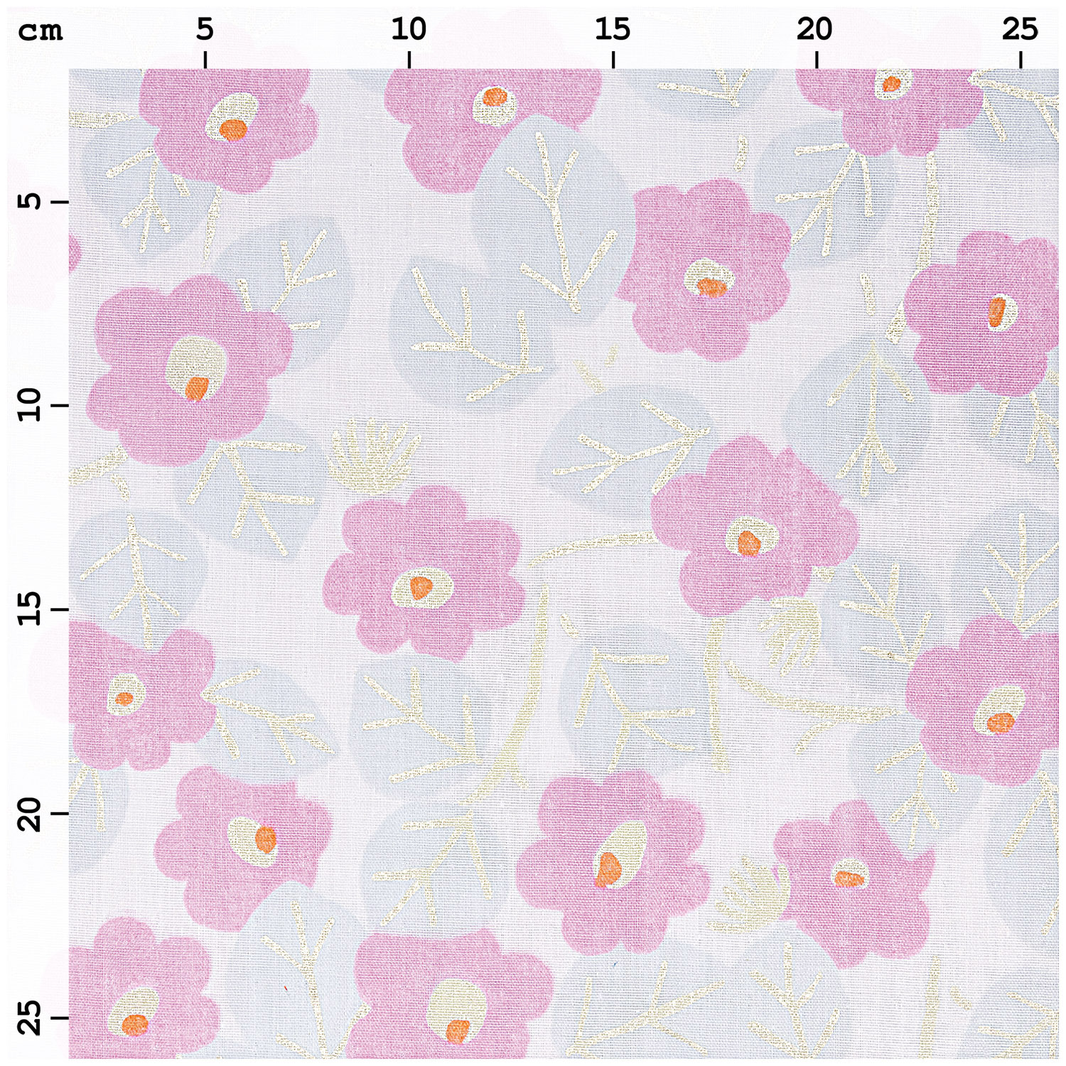 Musselin-Druckstoff Aloha Blumen rosa Hot Foil 140cm von Rico Design