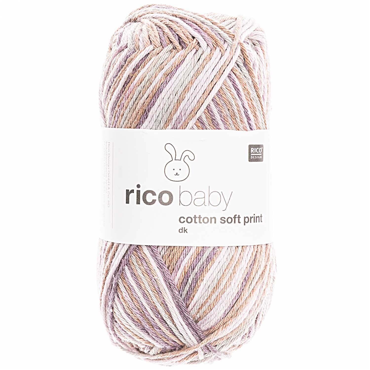 Rico Design Rico Baby Cotton Soft Print dk Flieder-Braun