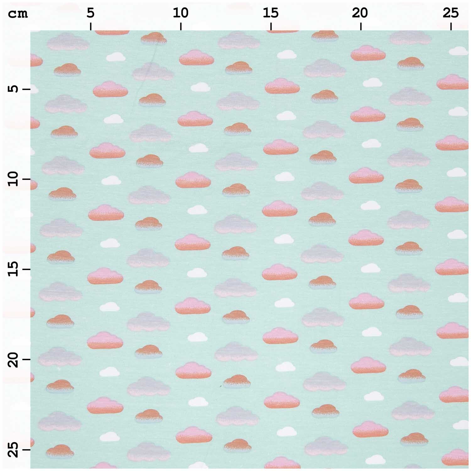 Jerseystoff Happy Baby Wolken mint 145cm Jerseystoff Happy Baby Wolken mint 145cm