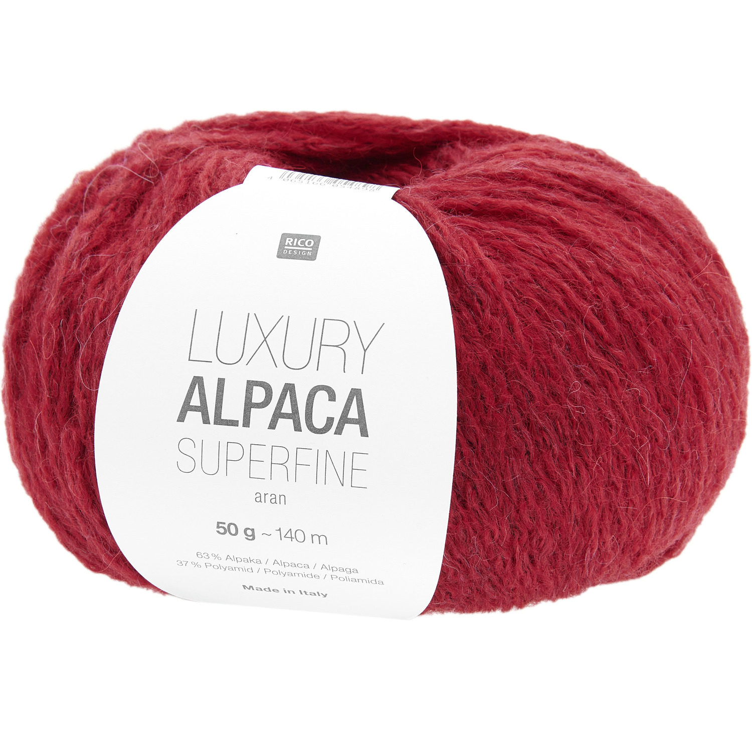 Rico Luxury Alpaca Superfine aran: Weiches Garn in Rot von Rico Design, ideal für warme Strickprojekte.