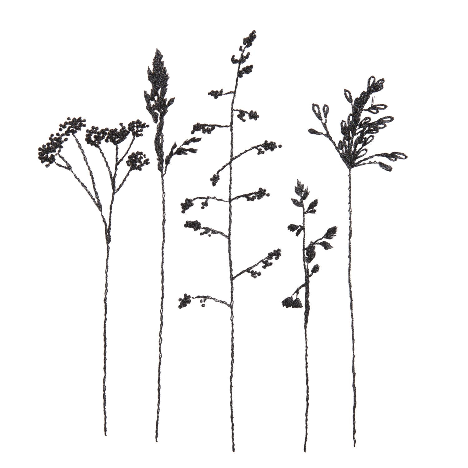 Stick & Stitch Packung Blumen und Gräser XL 8-teilig von Rico Design