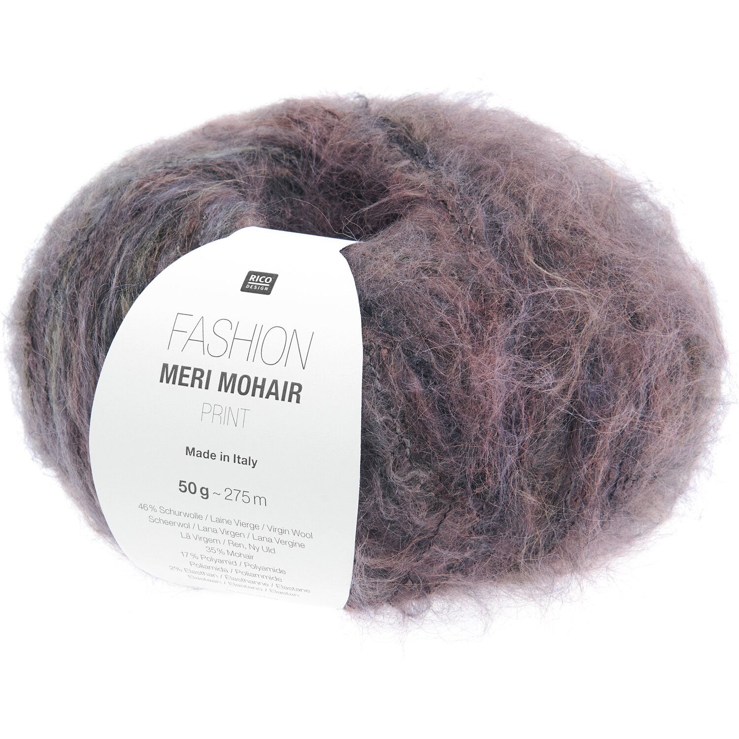 Fashion Meri Mohair Print 50g 275m Farbe Smokey Purple von Rico Design