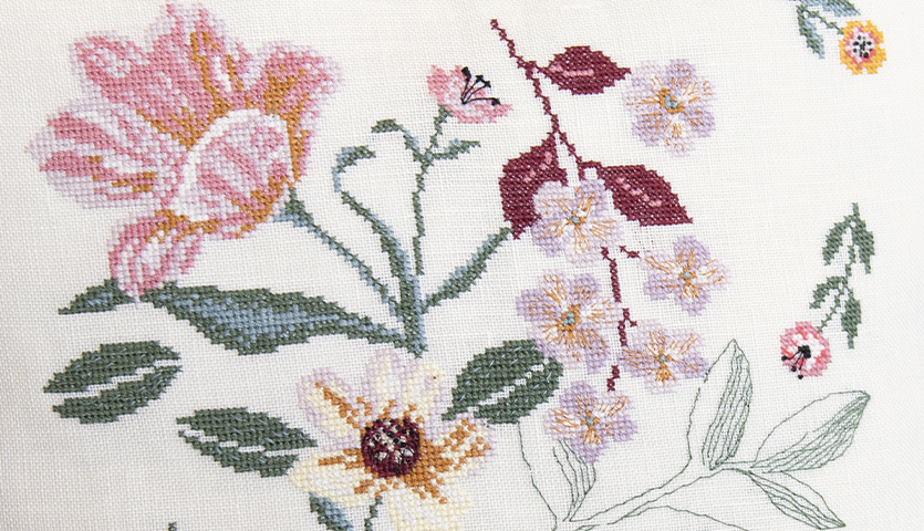 Stickanleitung florales Kissen gestalten Stickanleitung florales Kissen gestalten