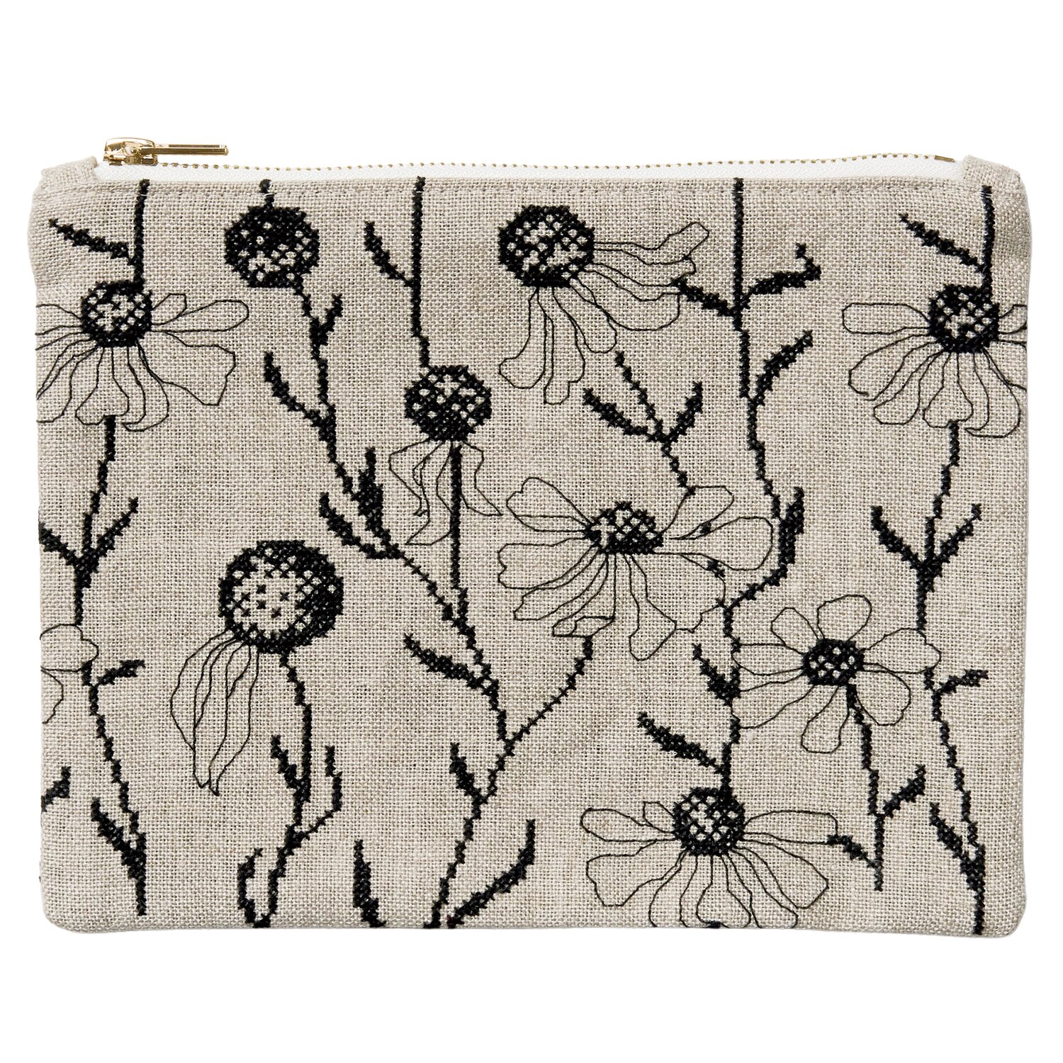Rico Design Stickpackung Gezählter Kreuzstich Pouch Echinacea