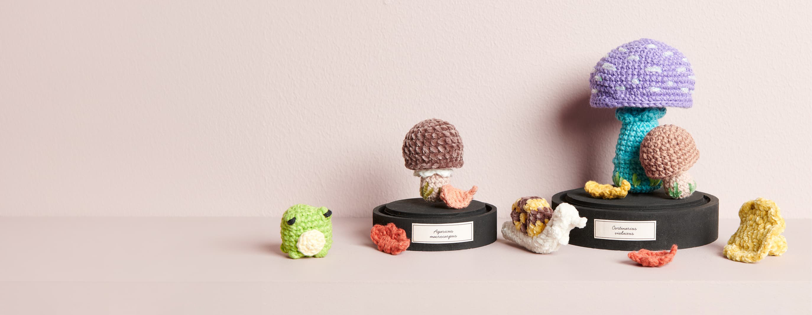 Gehäkelte Pilze aus dem Häkelheft Ricorumi Shrooom