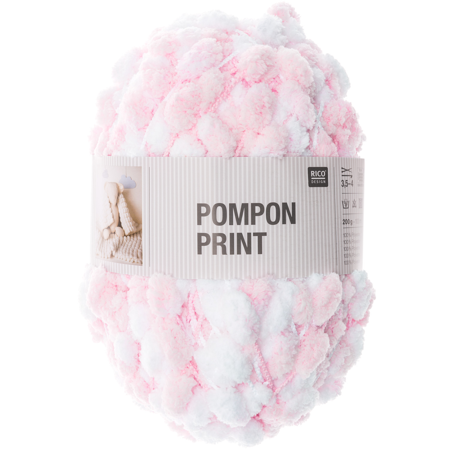 Rico Design Creative Pompon Print Babyrosa