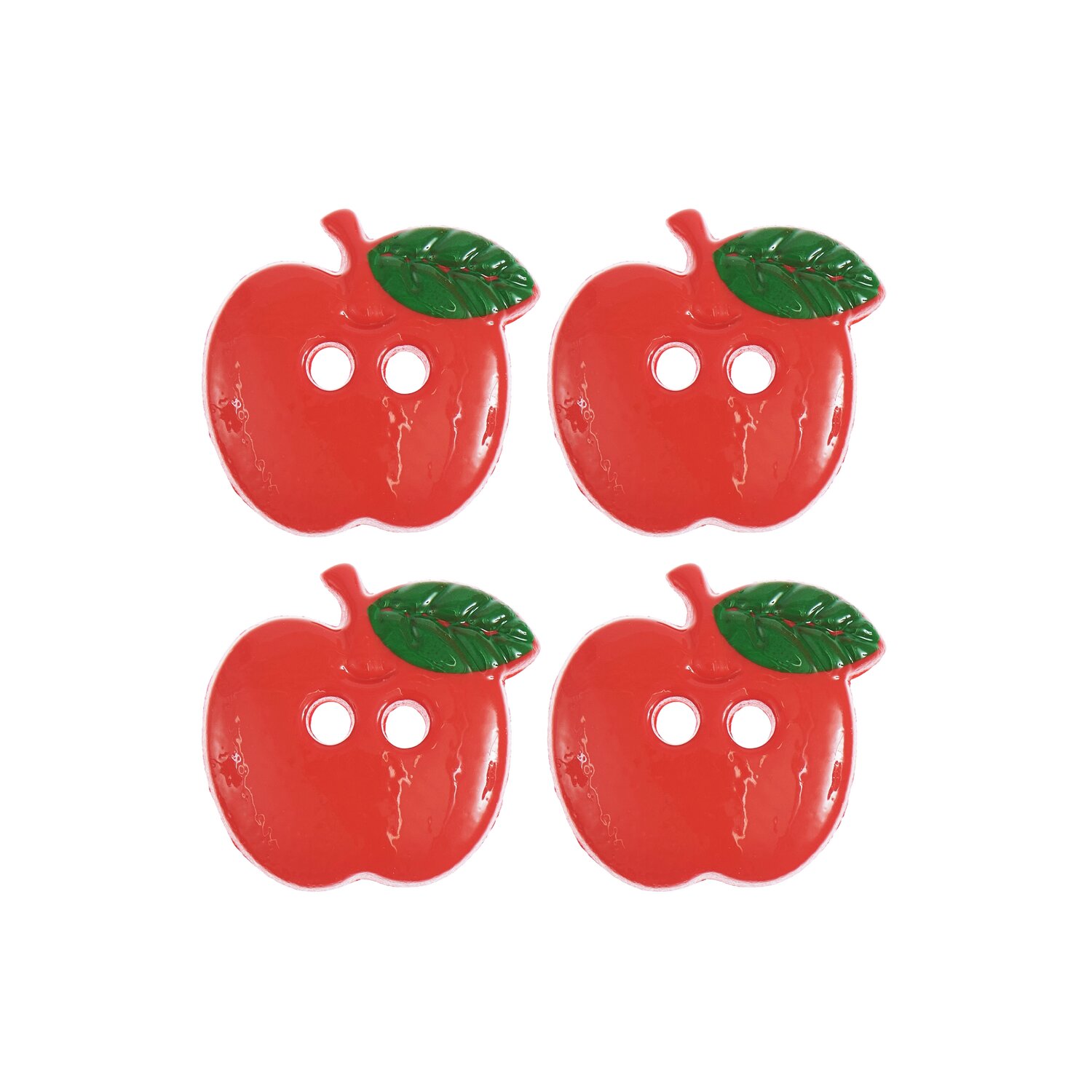 Knopf Apfel Rot 1,5x1,6cm Knopf Apfel Rot 1,5x1,6cm