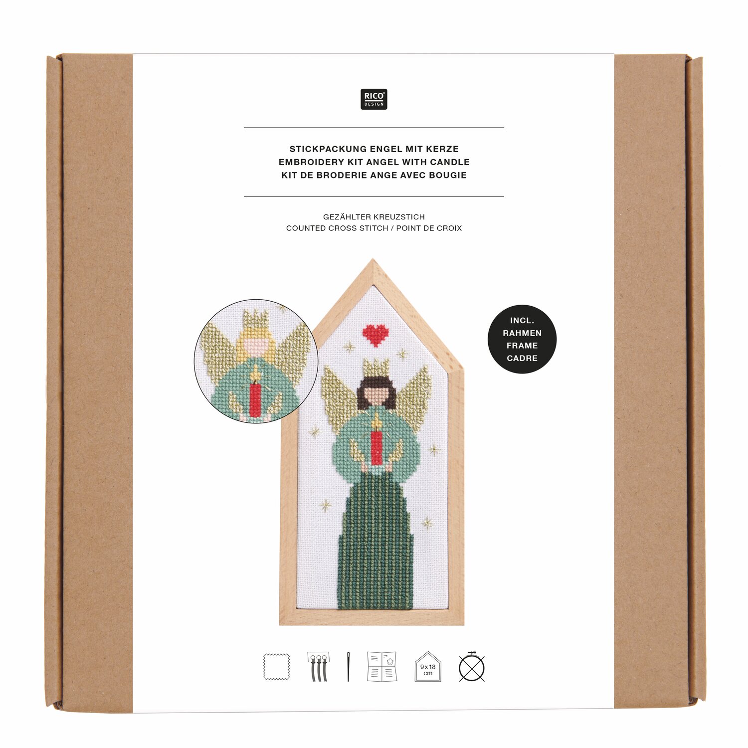 Stickpackung kleiner Engel 9x18cm von Rico Design