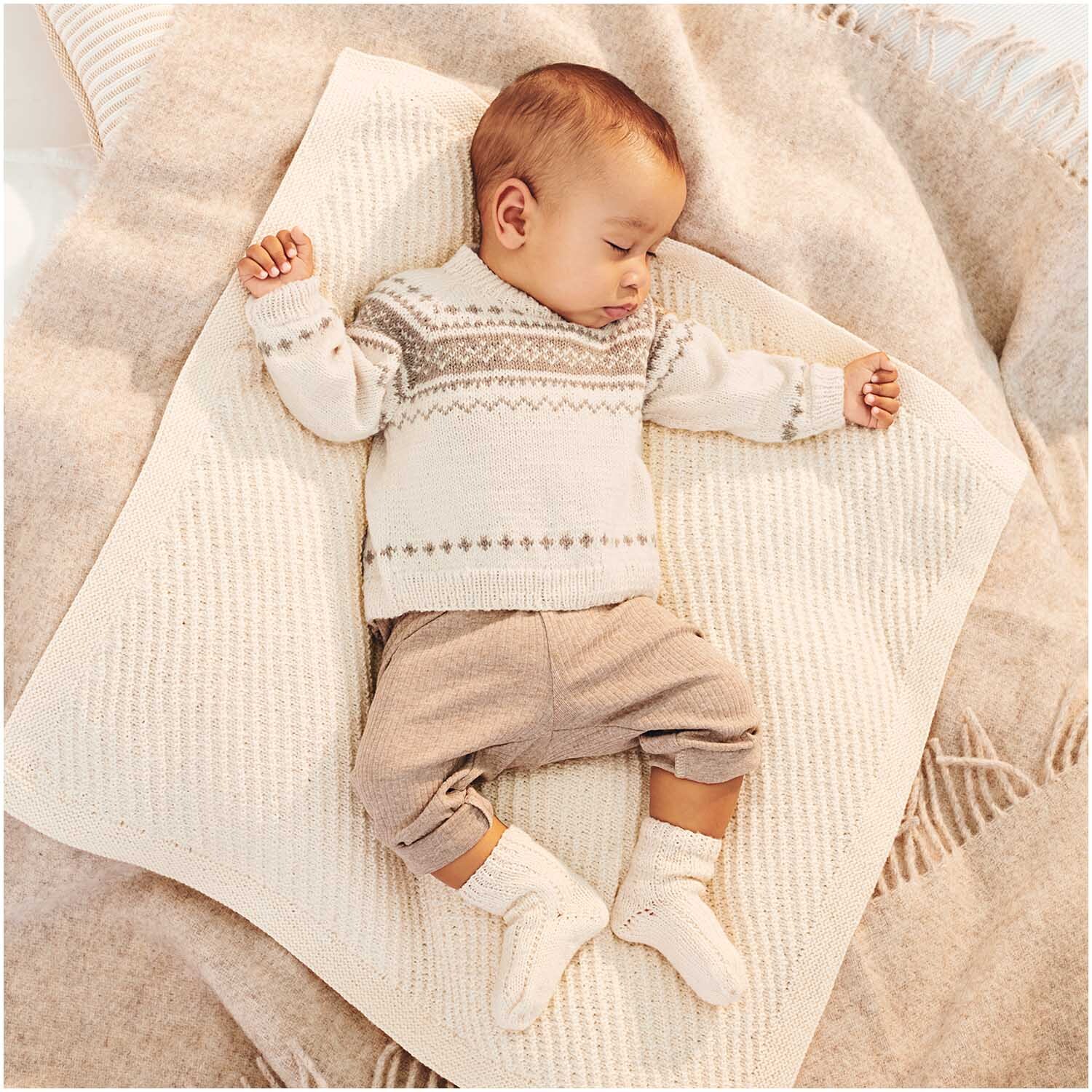 Strickset Decke Modell 23 aus Baby Merino Nr. 01