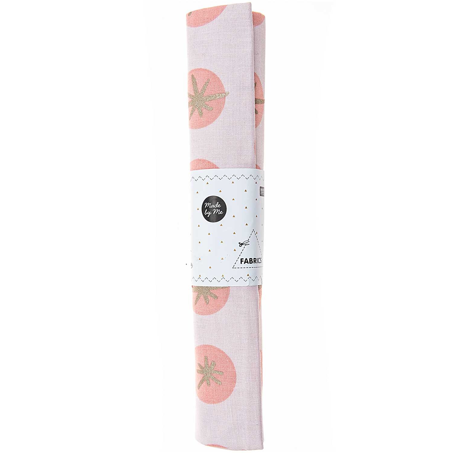 Druckstoff Schneeflocken rosa-gold 50x140cm Druckstoff Schneeflocken rosa-gold 50x140cm