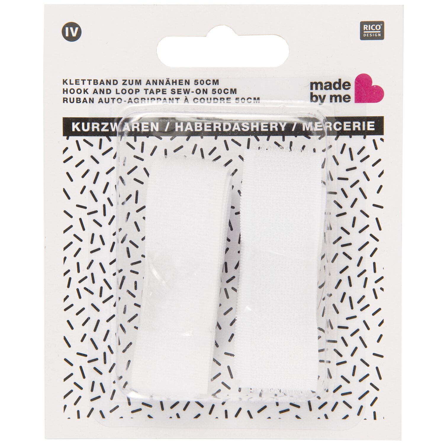 Klettband zum Annähen weiß 50cm von Rico Design