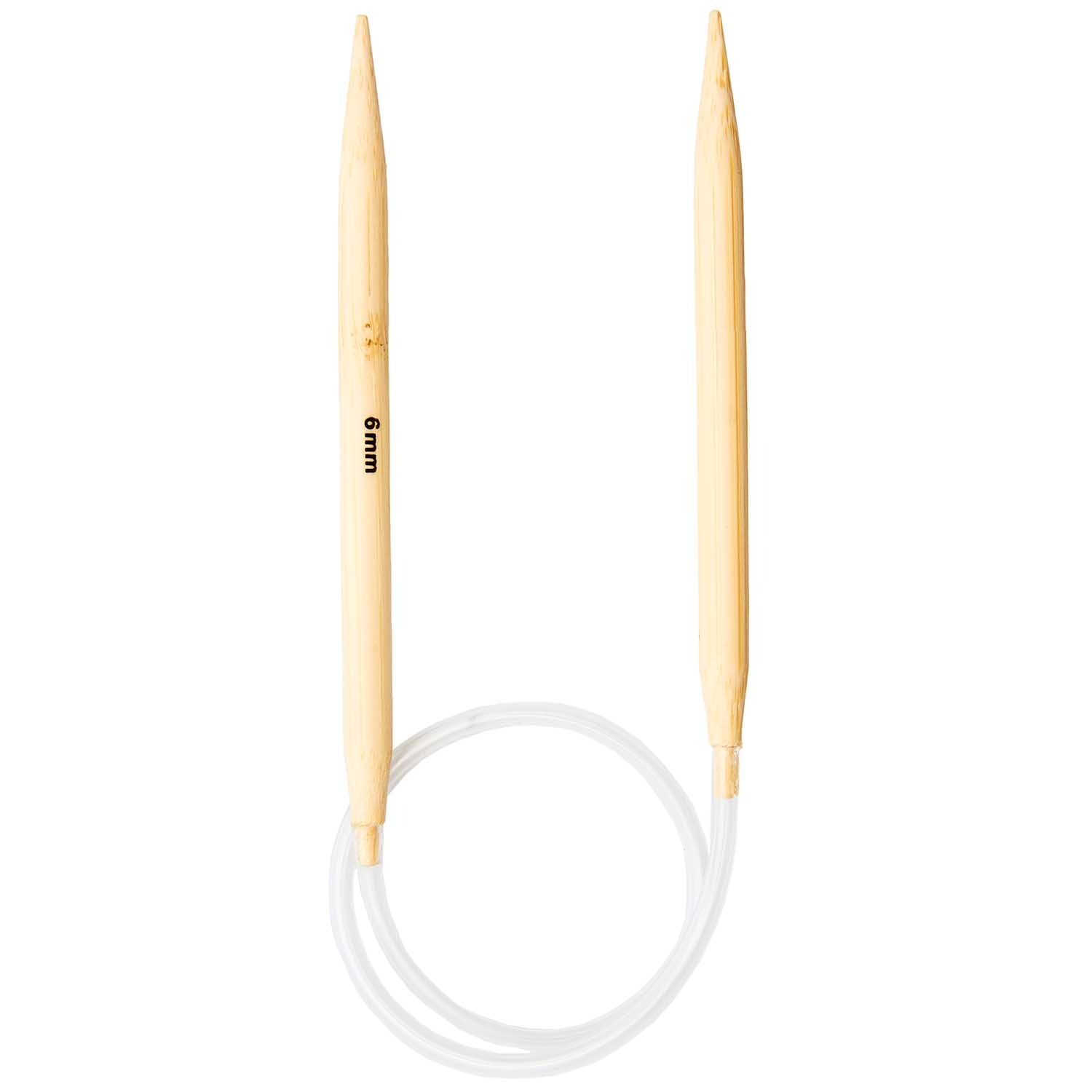 Rundstricknadel Bambus, 40cm/6mm: Hochwertige Bambusnadeln von Rico Design mit flexiblem Kunststoffseil.