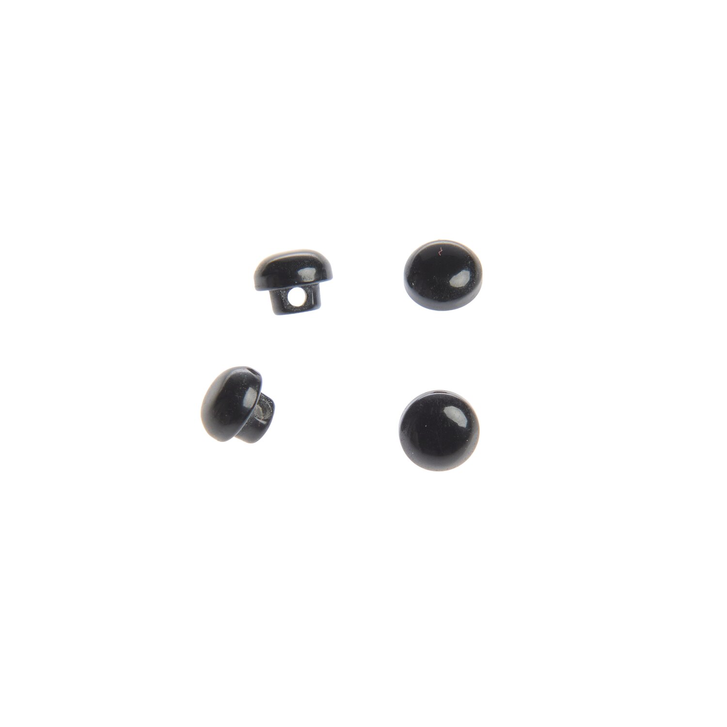 Knöpfe braun-schwarz 5mm 4 Stück mit Steg