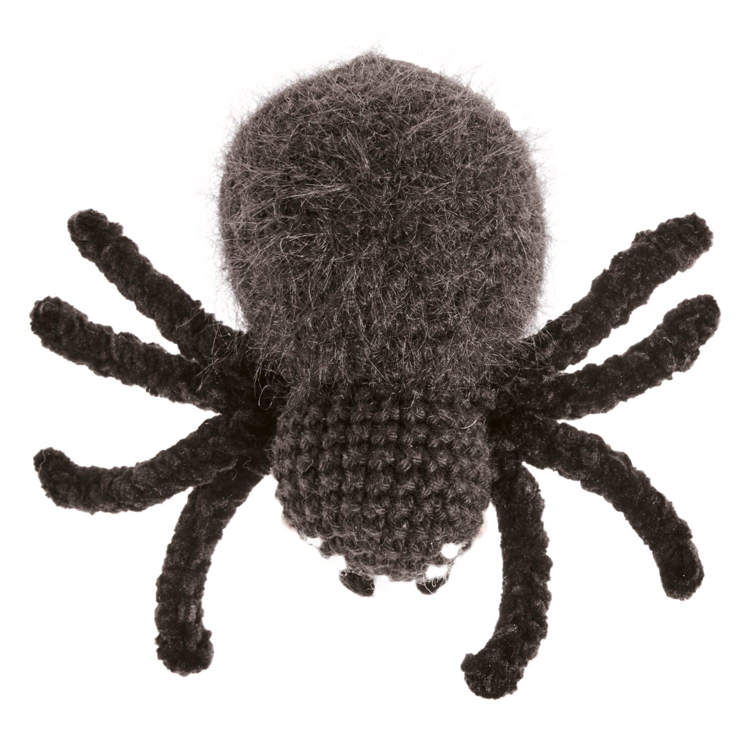 Ricorumi In the Meadow, gehäkelte Spinne aus Flauschgarn in dunklem Ton, detailreiche acht Beine, geeignet als Dekofigur, Füllmaterial und Häkelprojekte