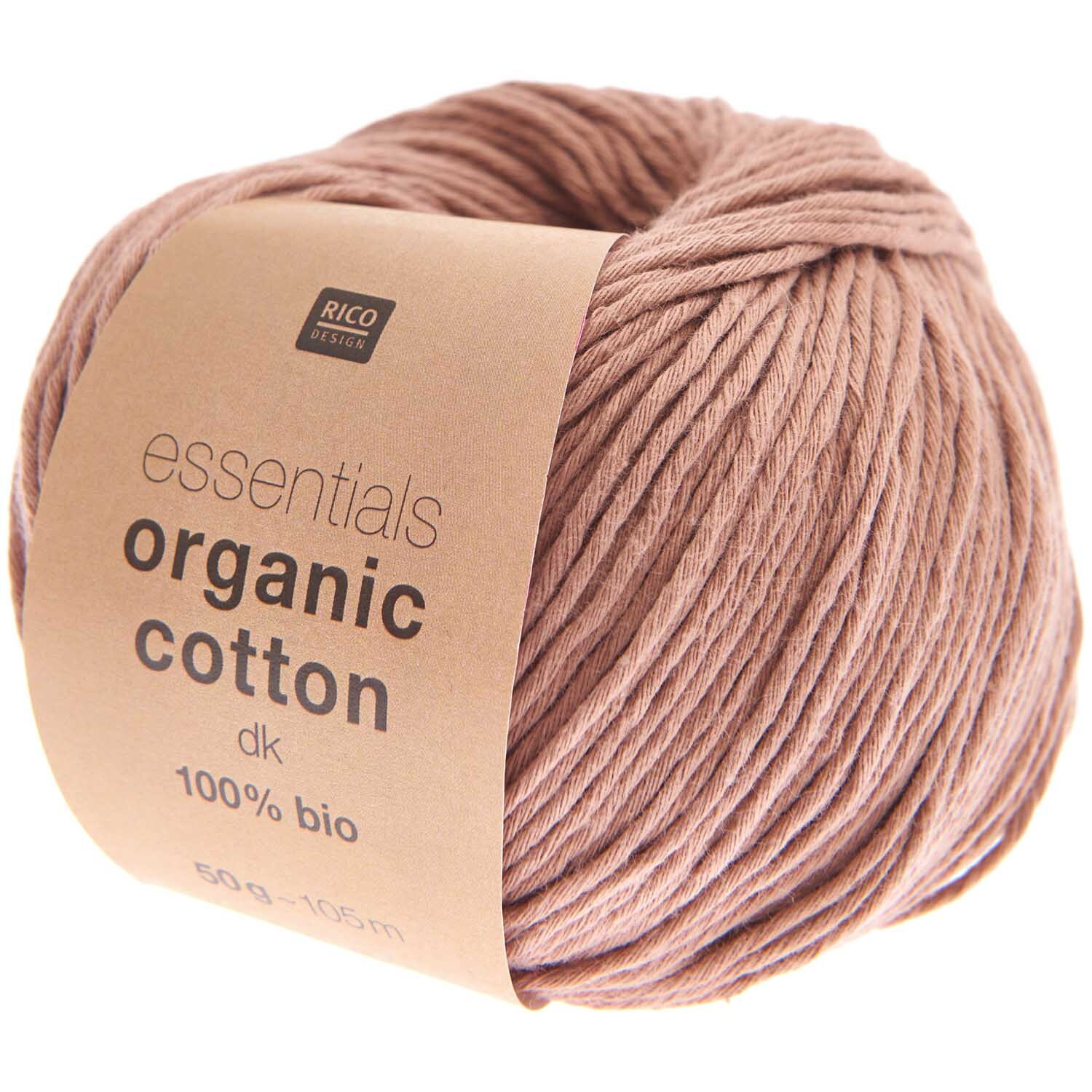 Essentials Organic Cotton dk Strickset Shirt Modell 29, weiches Garn in Nougat von Rico Design.