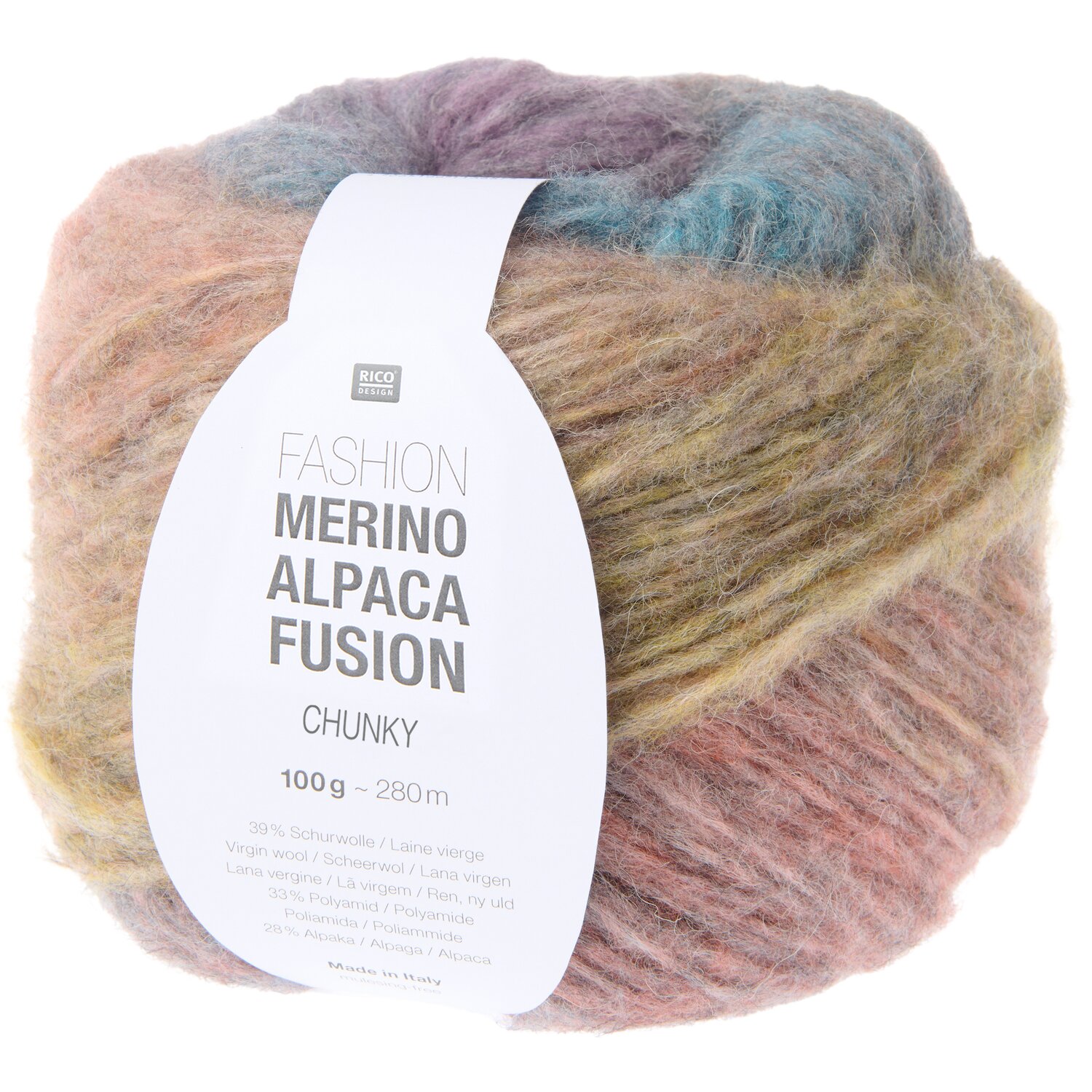 Fashion Merino Alpaca Fusion Chunky Strickset Pullover Modell 20, mehrfarbiges Garnknäuel von Rico Design mit 100g 280m, ideal für warme Strickprojekte