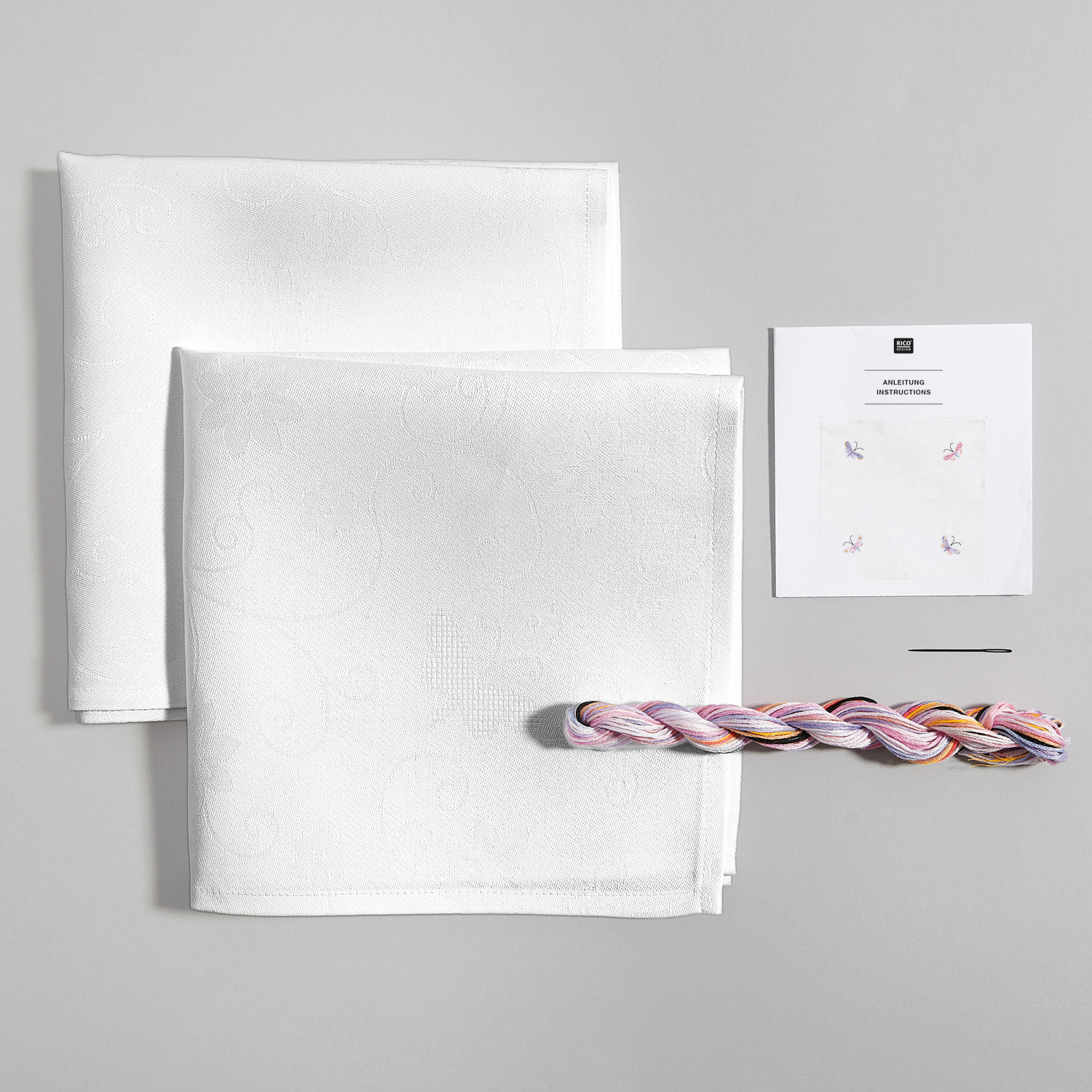 Stickpackung Servietten mit Schmetterlingen