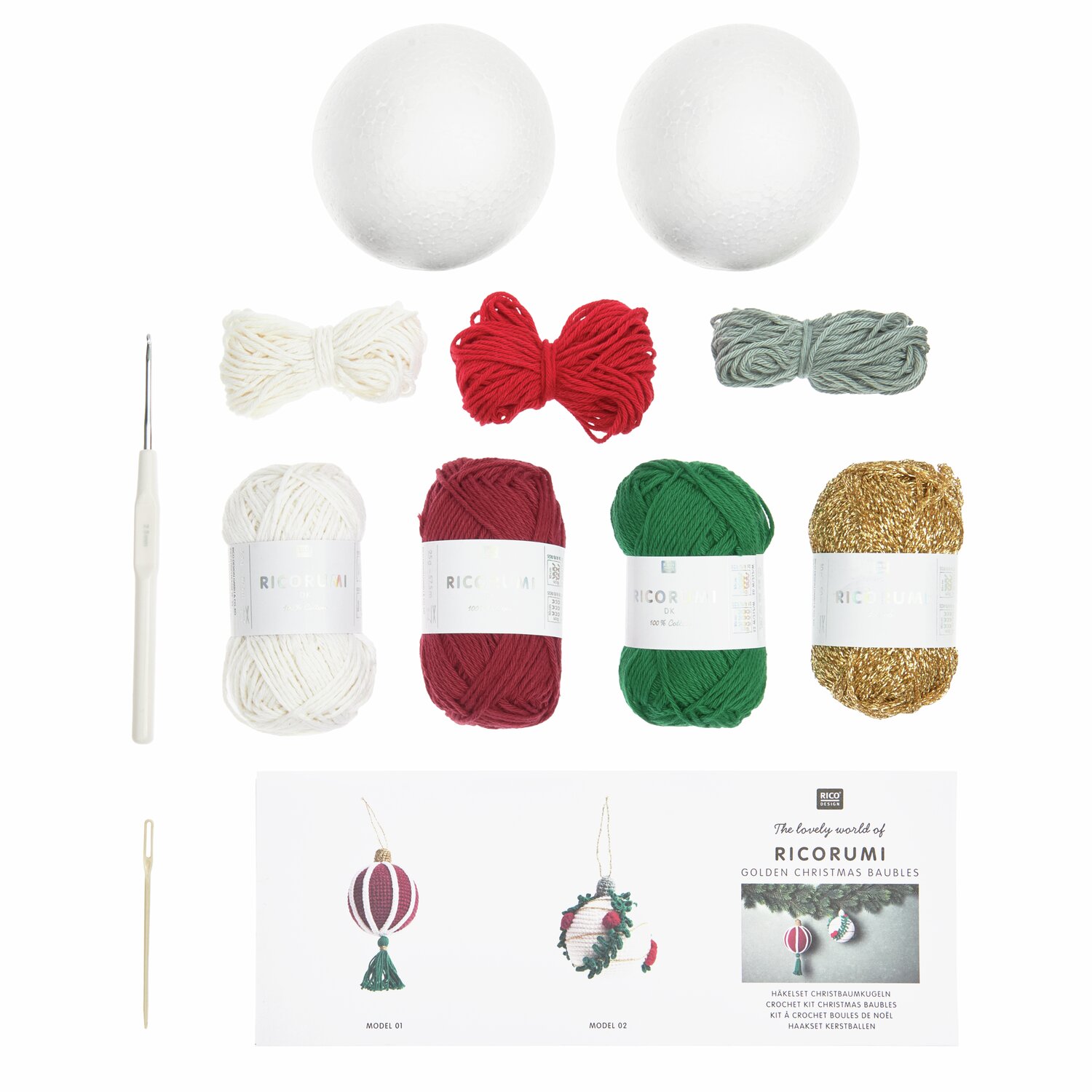 Ricorumi Häkelset Christbaumkugeln Gold 2 Stück von Rico Design Ricorumi Häkelset Christbaumkugeln Gold 2 Stück von Rico Design
