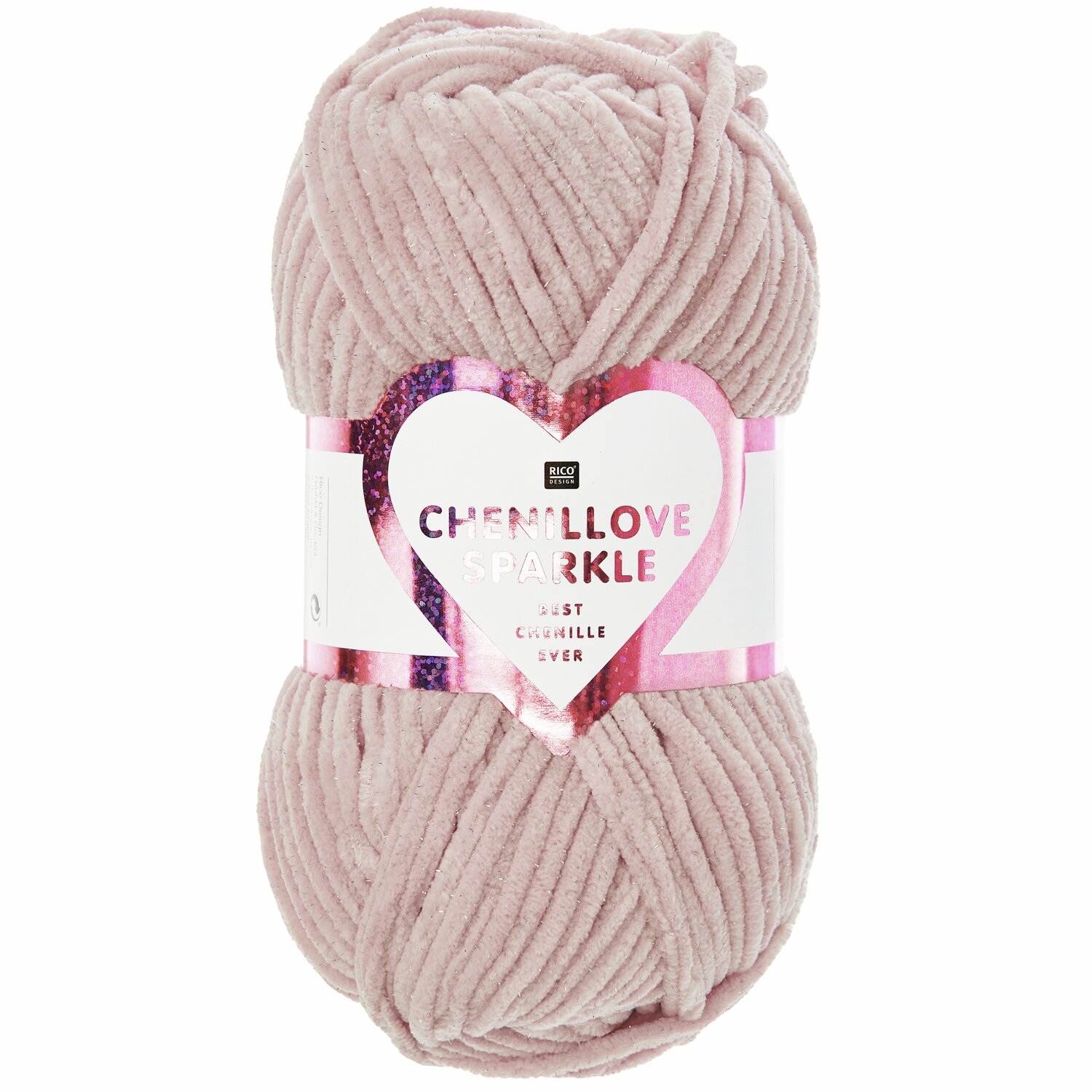 Creative Chenillove Sparkle: Weiches Garn in Altrosa von Rico Design, 100g, 110m, ideal für kreative Strickprojekte.