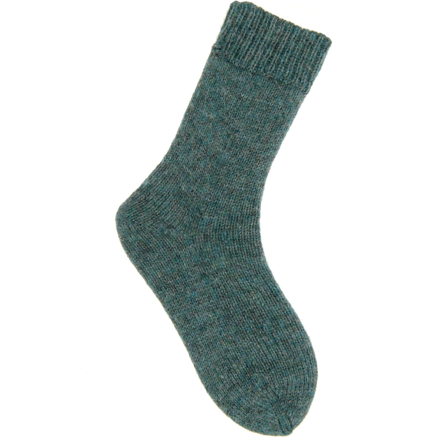 Superba Alpaca Luxury Socks, weiche Rico Design Stricksocke in melierter Aqua-Tonung, detailreiches Maschenbild, Subtitel: 100g 310m