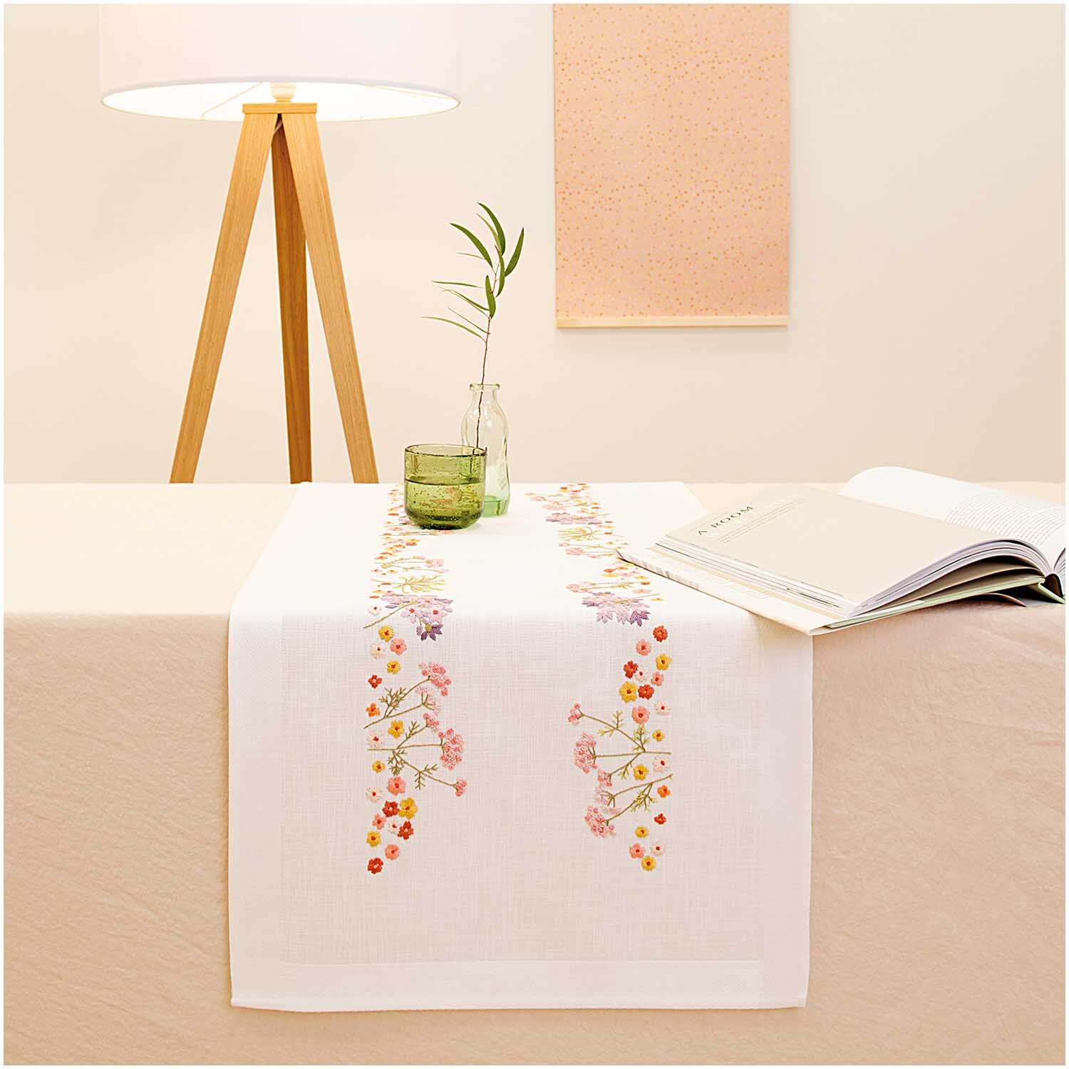 Stickpackung Läufer Herbstblumen 45x100cm
