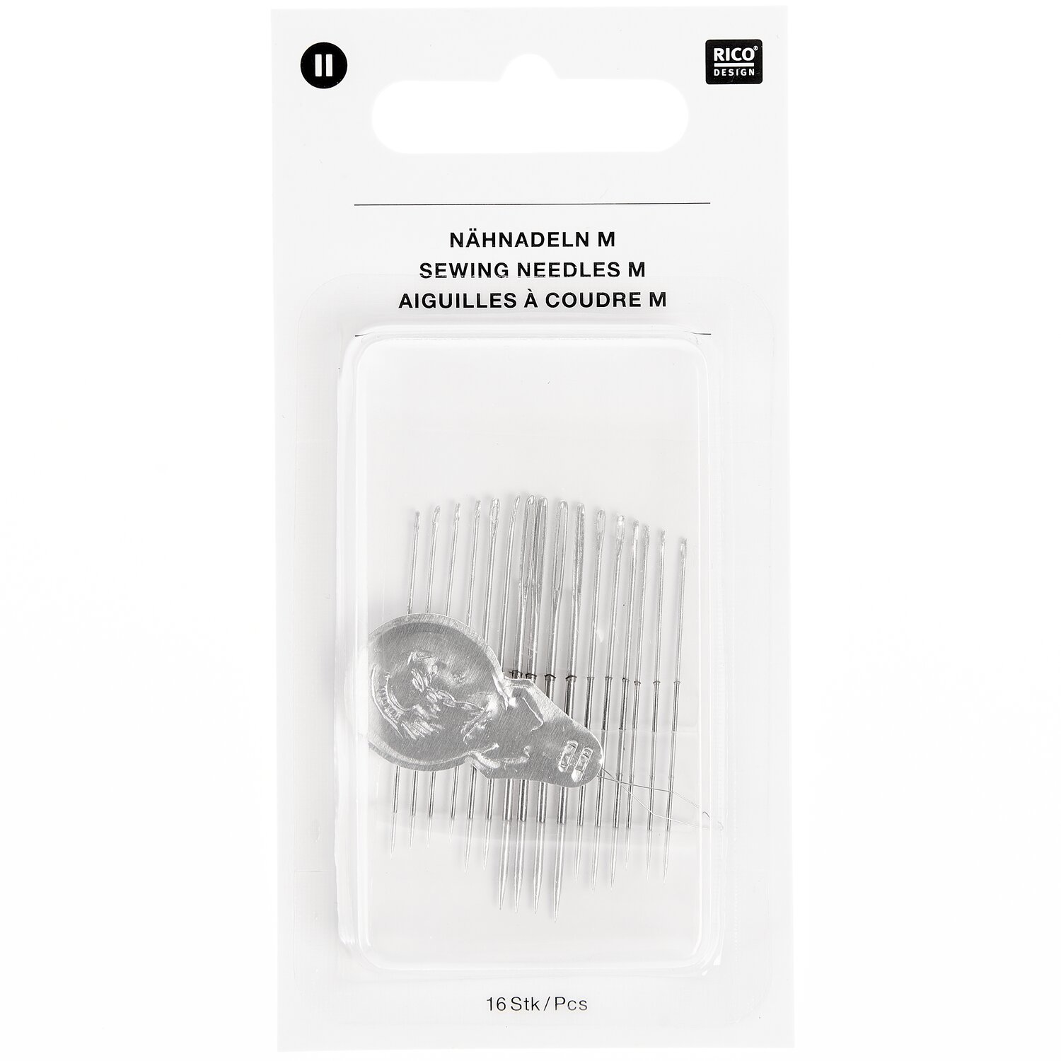 Nähnadeln Set M mit Einfädler 16 Stück von Rico Design