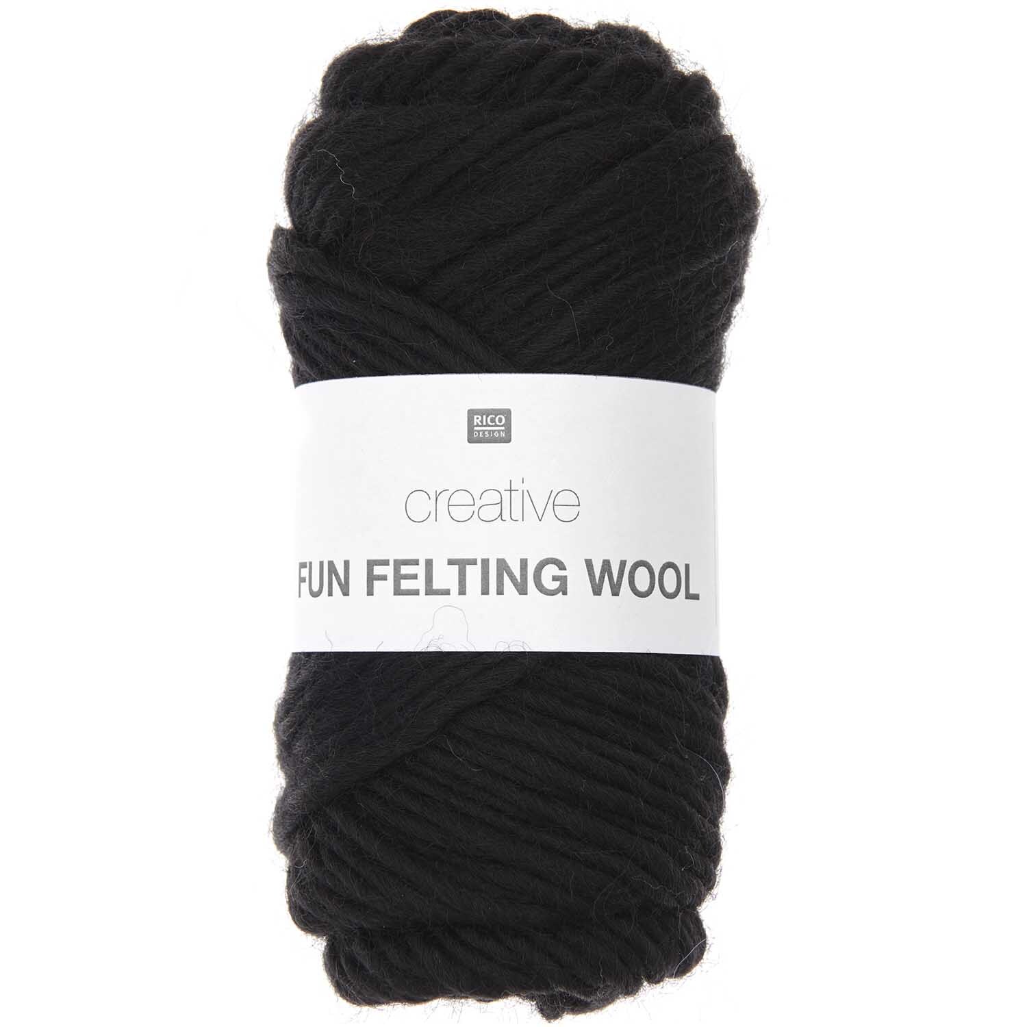 Rico Design Creative Fun Felting Wool Schwarz