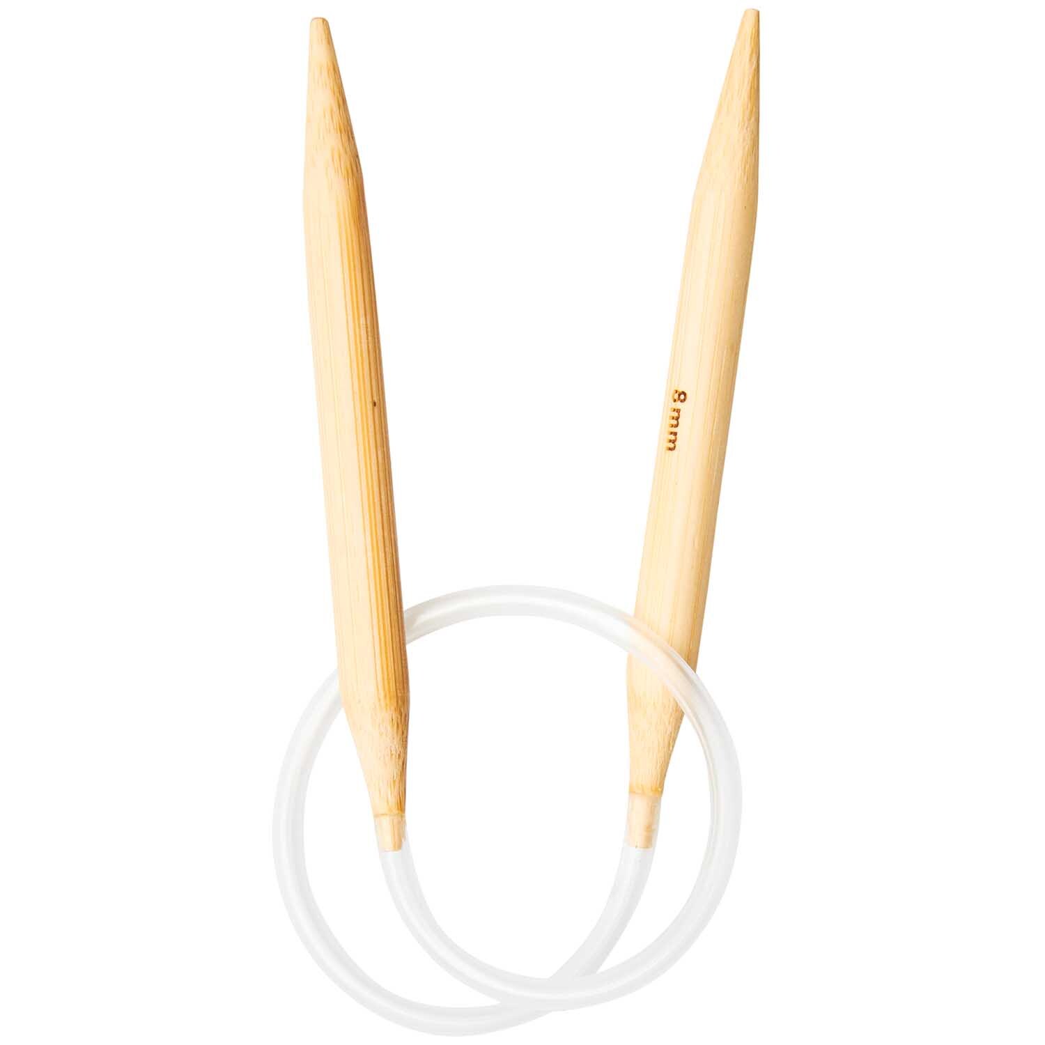 Rundstricknadel 40cm Bambus von Rico Design, ideal für Strickprojekte, mit glatter Oberfläche und flexibler Verbindung.