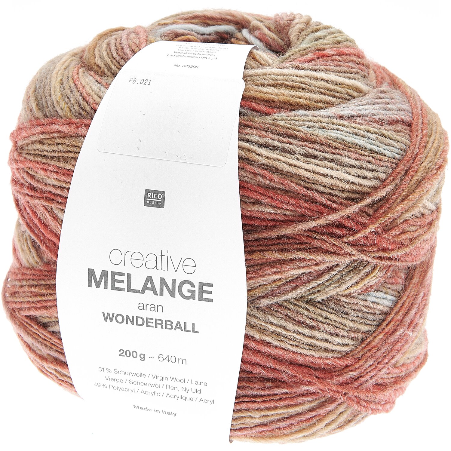 Creative Melange aran Wonderball 200g 640m Farbe Oliv-Rost von Rico Design Creative Melange aran Wonderball, 200g 640m, Oliv-Rost, von Rico Design. Vielseitiges Garn für Strickprojekte in warmen Erdtönen.