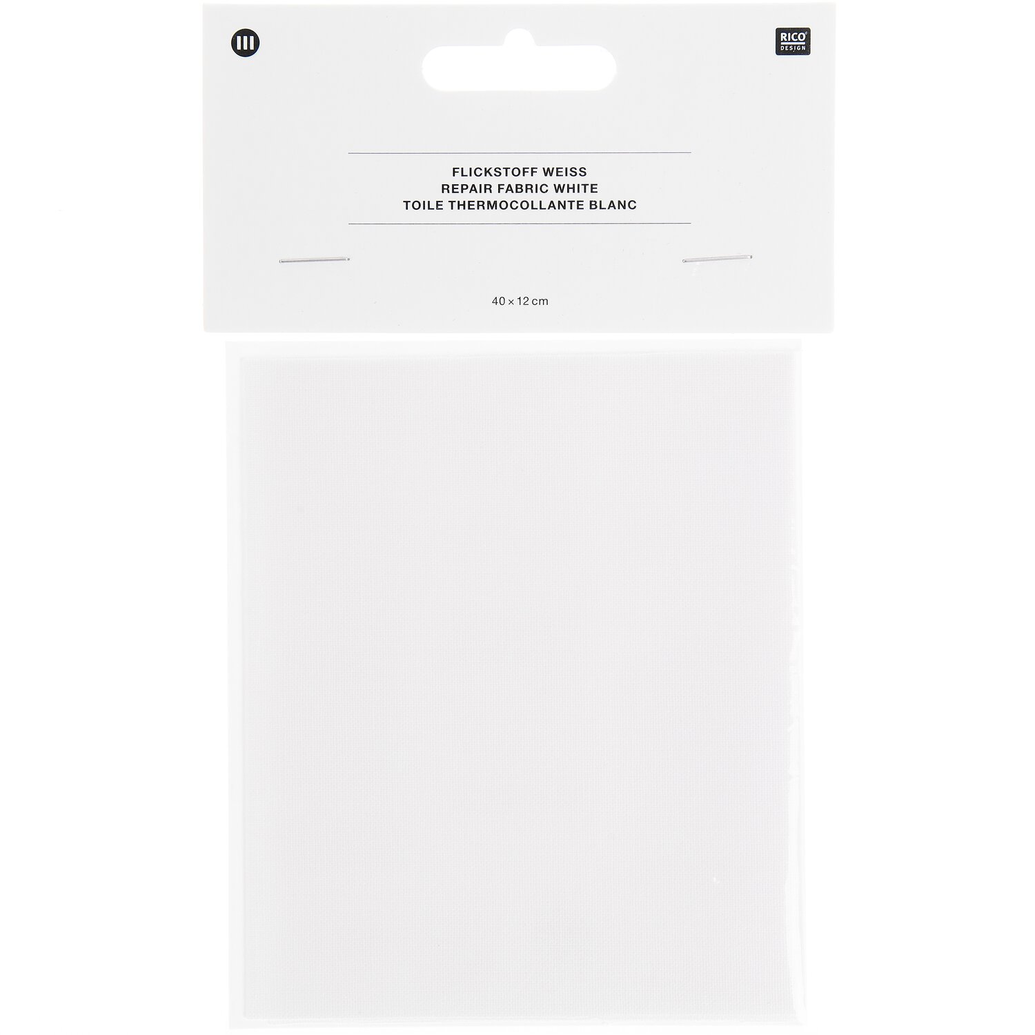 Flickstoff weiß 40x12cm von Rico Design