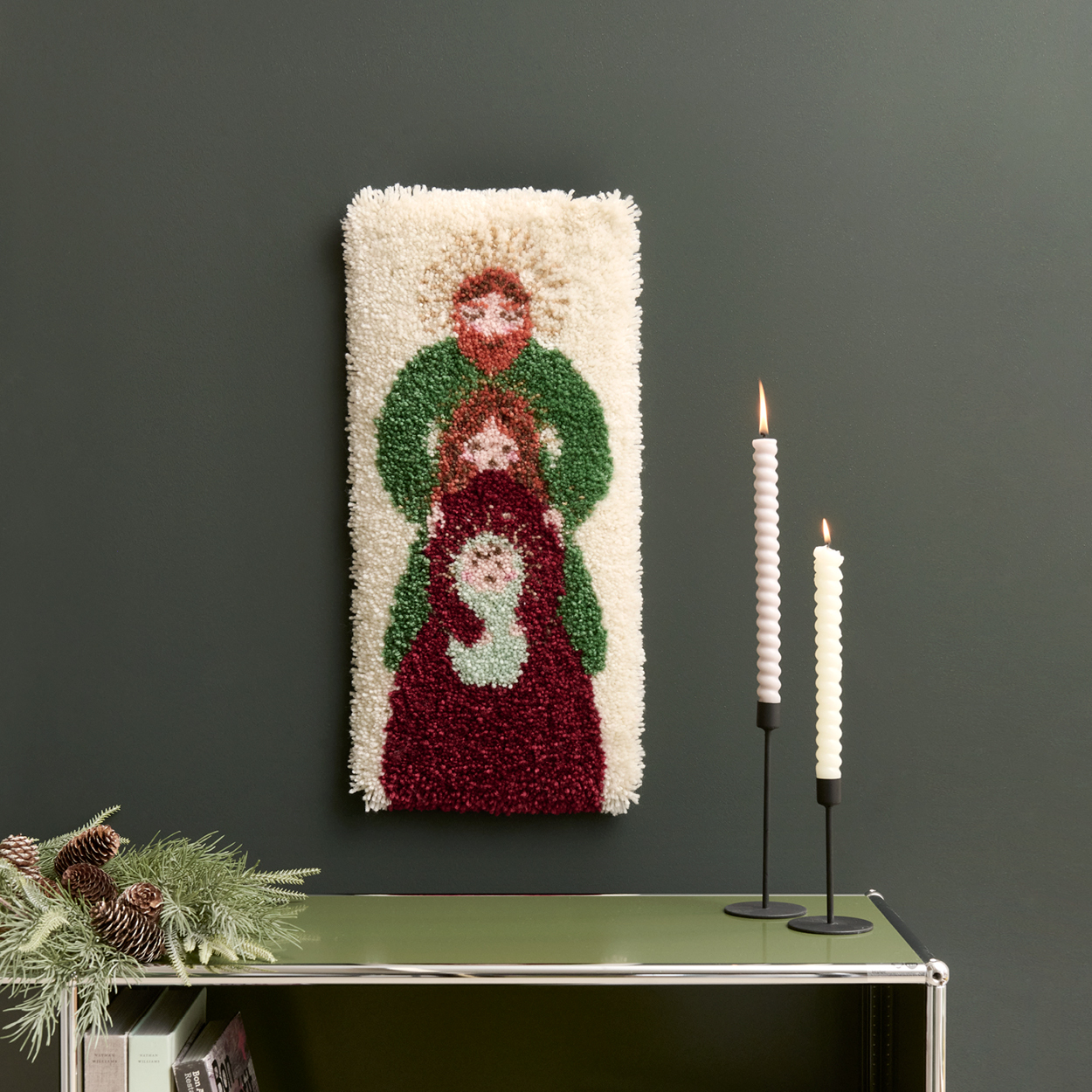 Geknüpftes Wandbild mit der Heiligen Familie